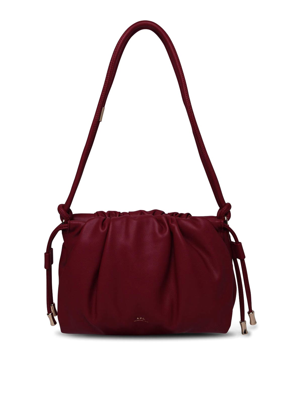 Shop Apc Burgundy Leather Bag In Dark Red