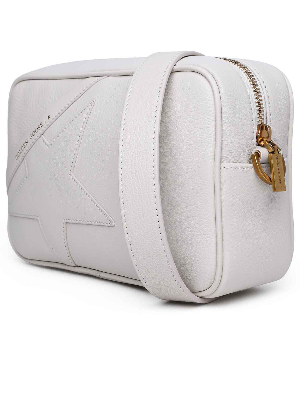 Shop Golden Goose Star Butter Leather Bag In White