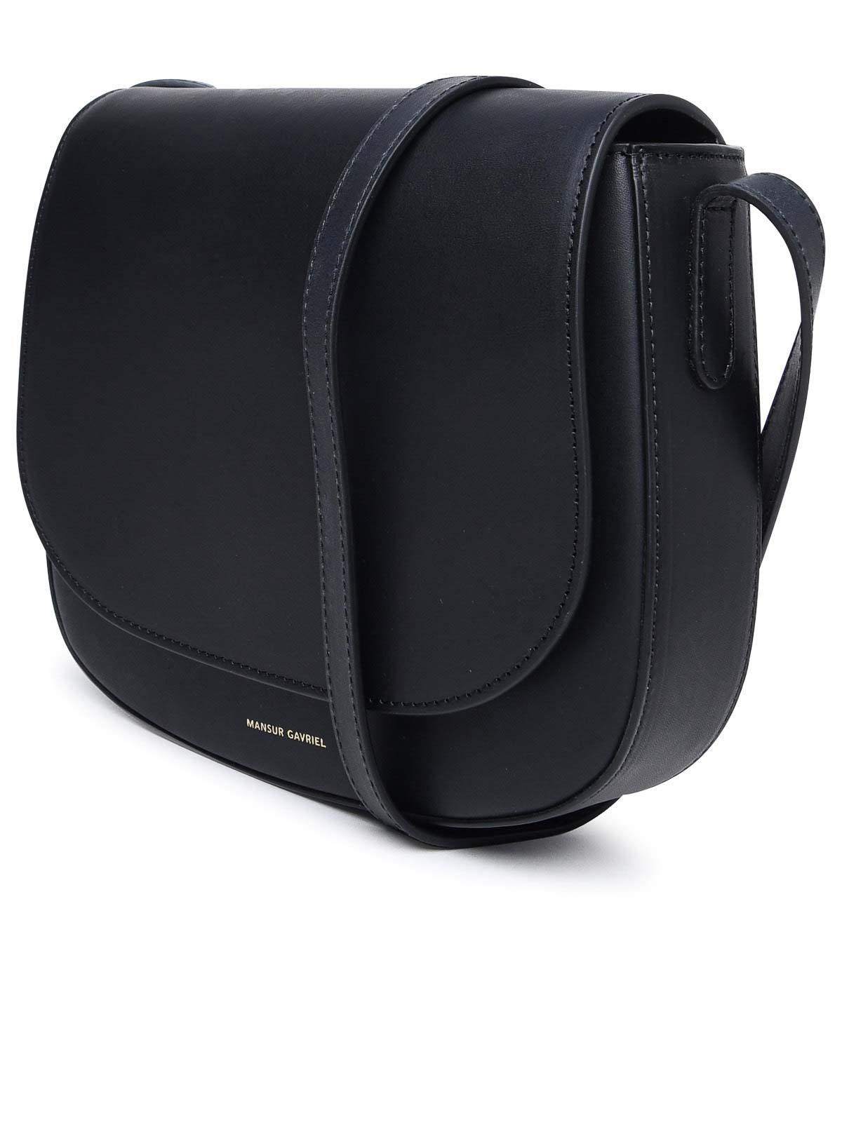 Shop Mansur Gavriel Mini Bag In Black Vegetable Tanned Leather
