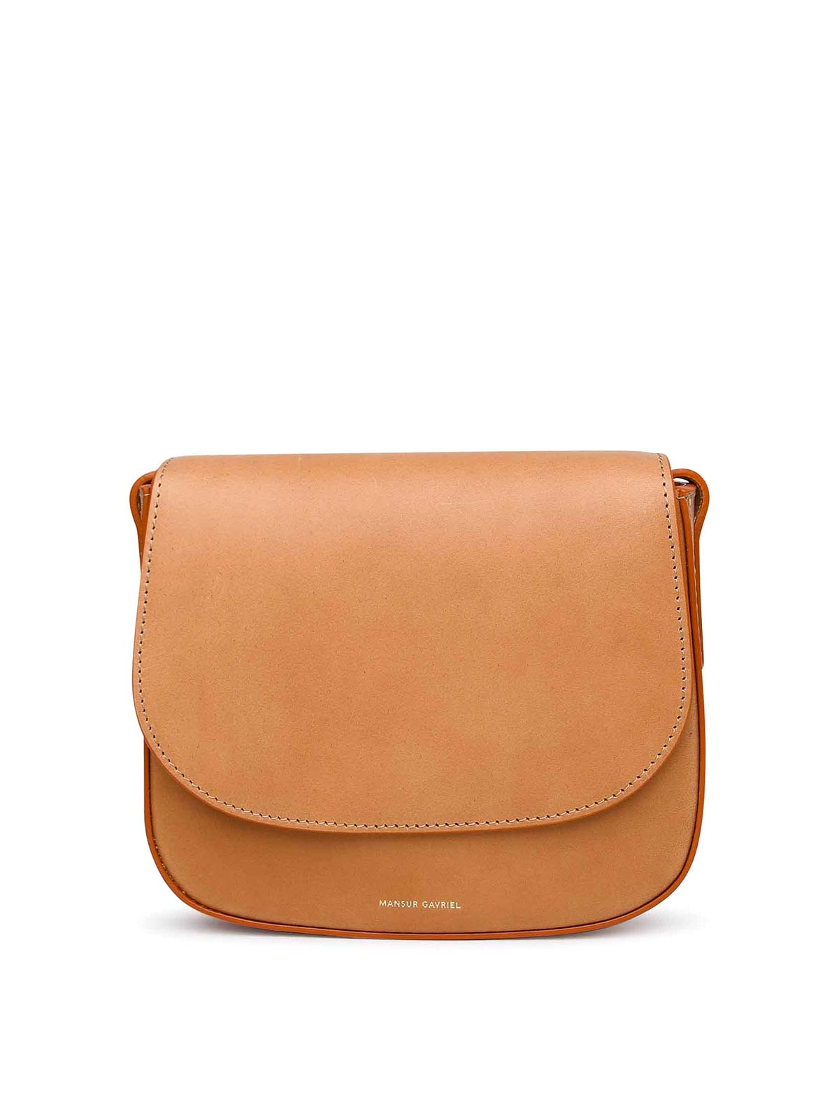 Shop Mansur Gavriel Classic Camel Vegetable Tanned Leather Bag In Brown