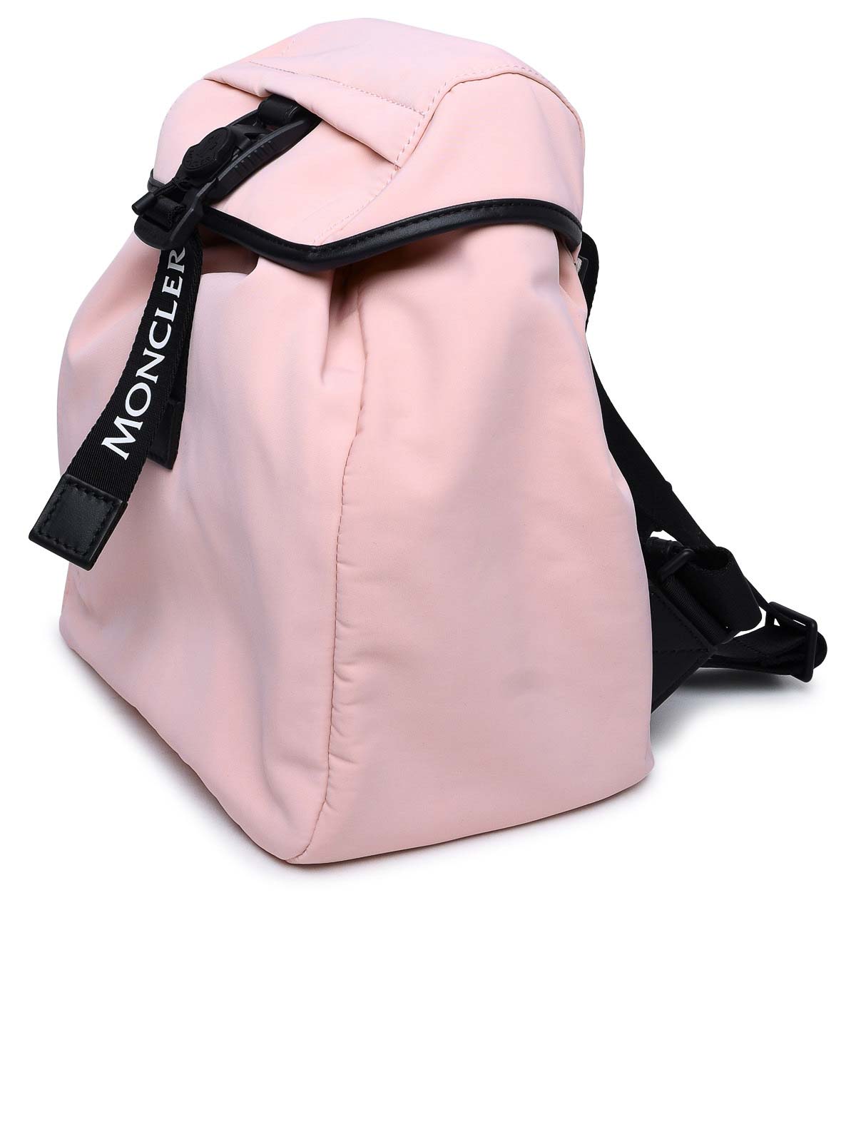 Shop Moncler Trick Pink Nylon Backpack In Nude & Neutrals