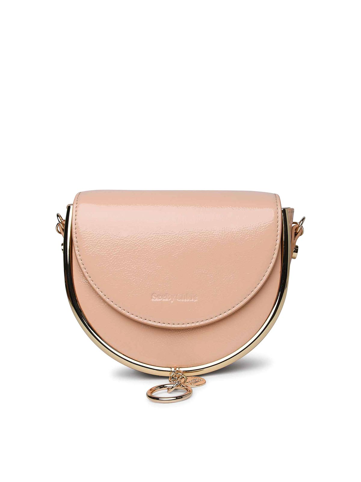 Shop See By Chloé Pink Patent Leather Bag In Nude & Neutrals