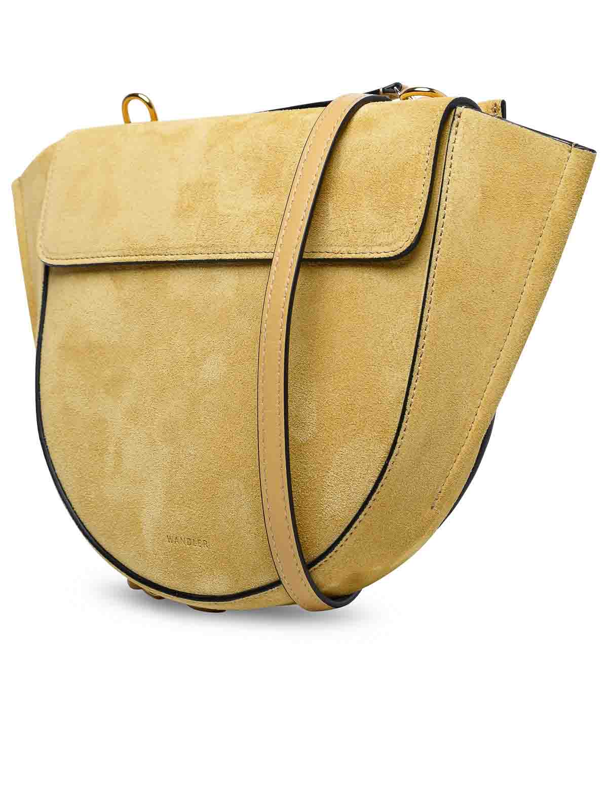 Shop Wandler Mini  Sand Leather Bag In Beige