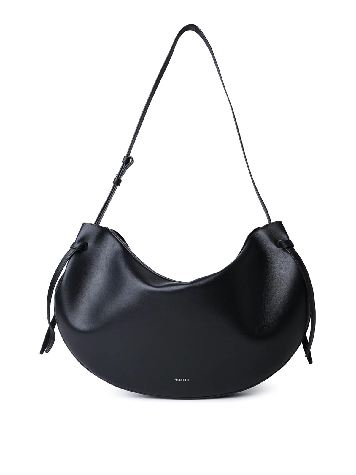Shop Yuzefi Jumbo Fortune Cookie  Leather Bag In Black