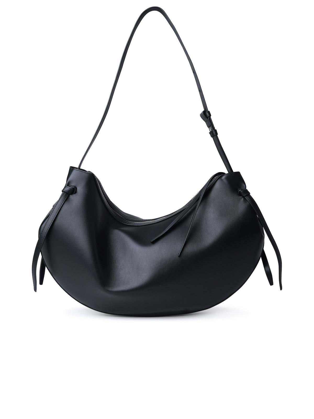 Shop Yuzefi Jumbo Fortune Cookie  Leather Bag In Black