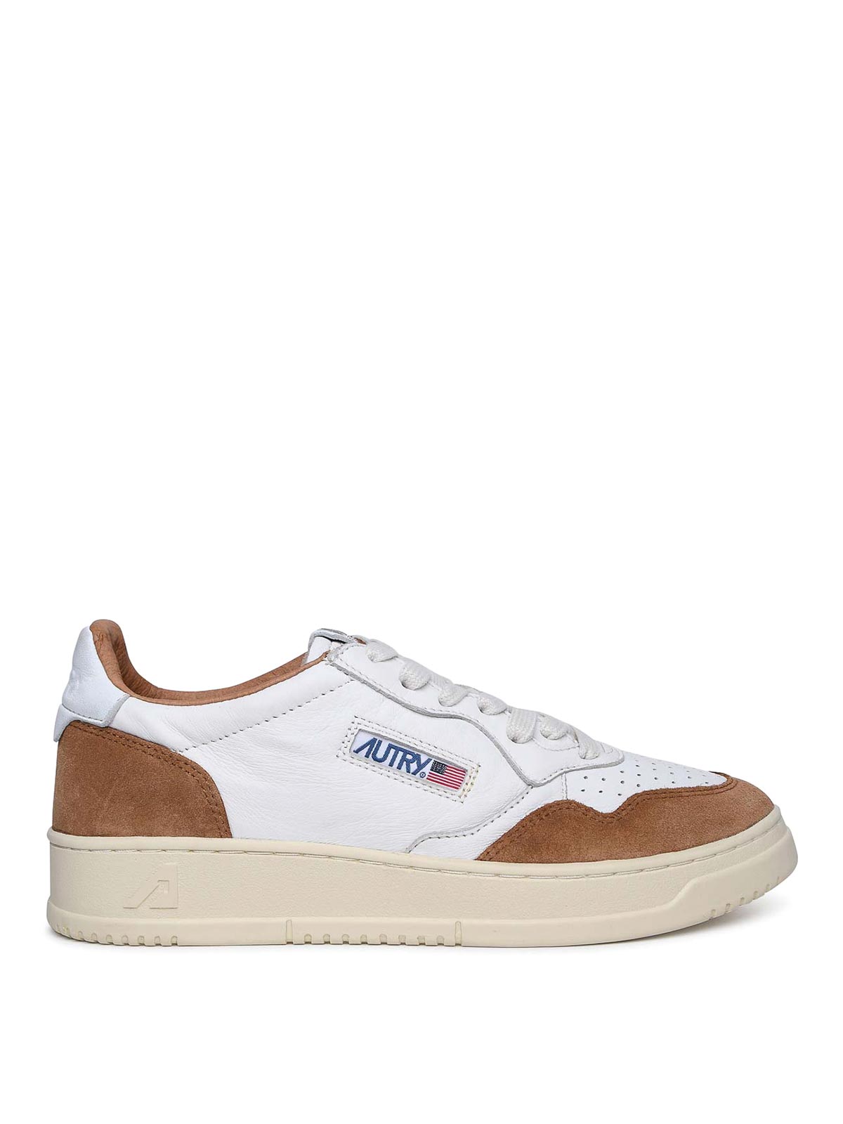 Shop Autry Medalist Sneakers In Goat Leather In White