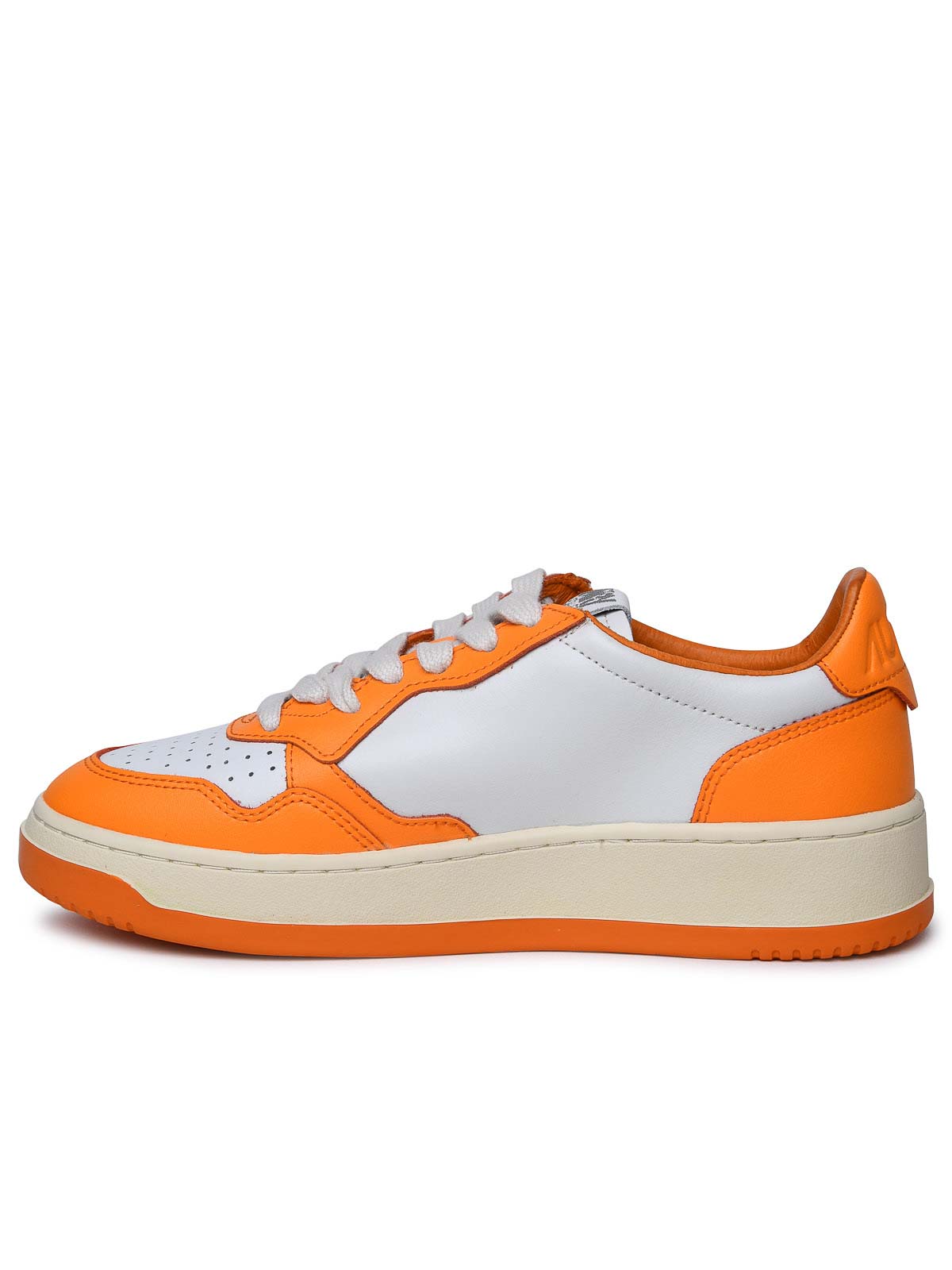 Shop Autry Medalist Orange Leather Sneakers