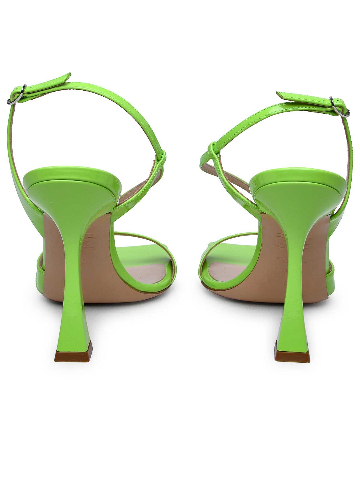 Shop Casadei Geraldine Spirulina Leather Sandals In Green