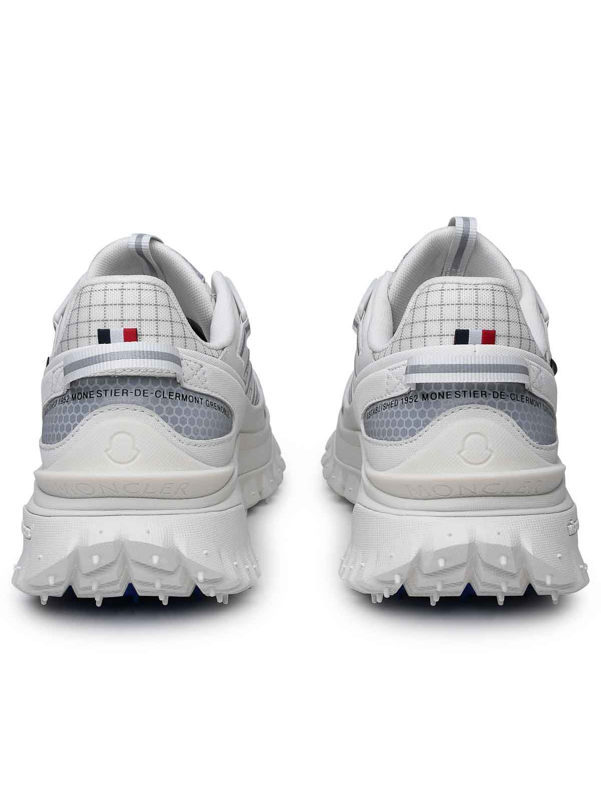 Shop Moncler White Leather Blend Sneakers