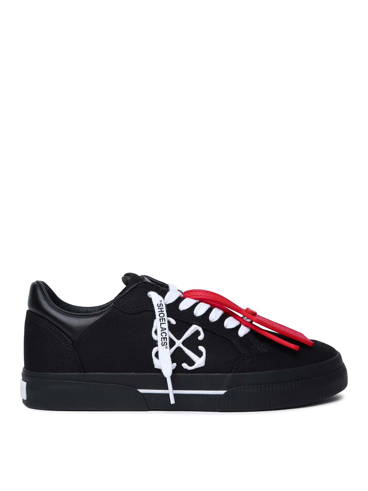 Shop Off-white New Vulcanized Black Fabric Sneakers
