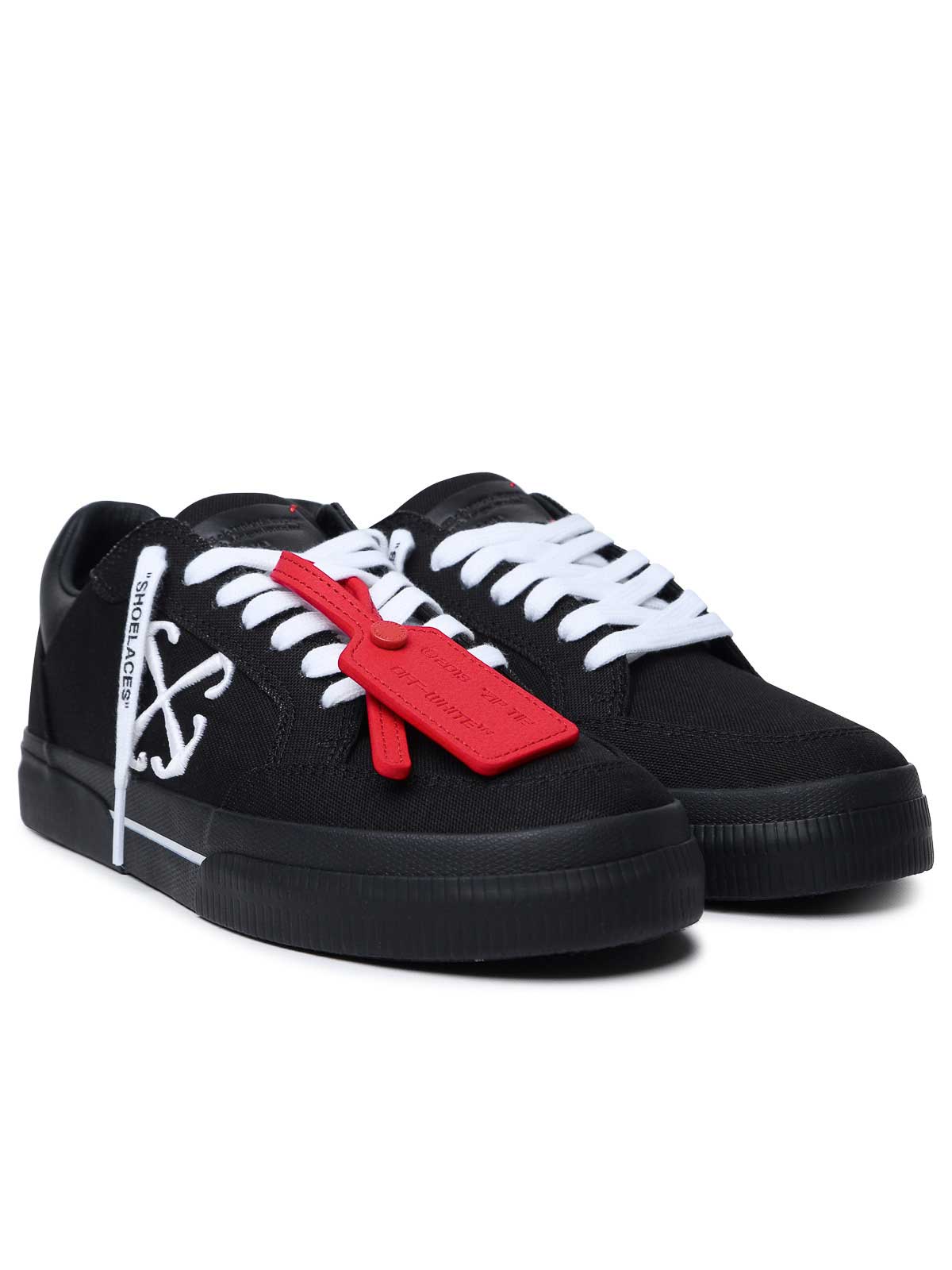 Shop Off-white New Vulcanized Black Fabric Sneakers