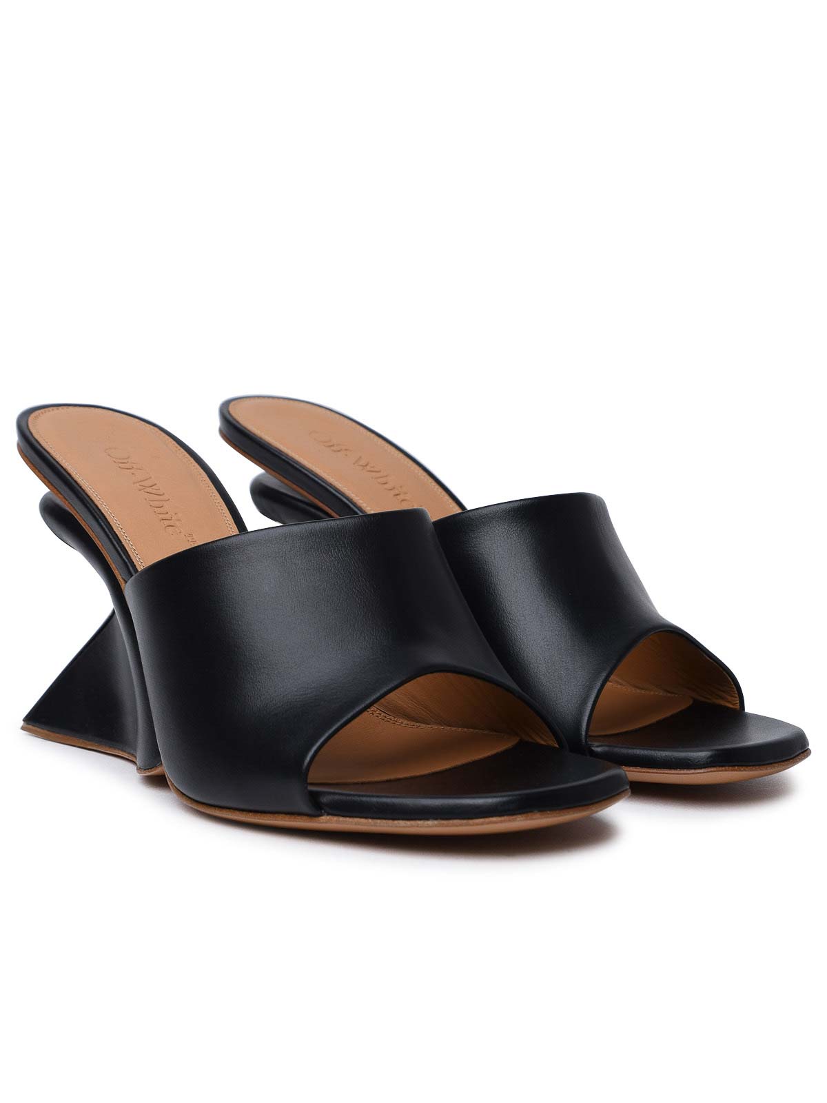 Shop Off-white Jug Black Leather Sandals