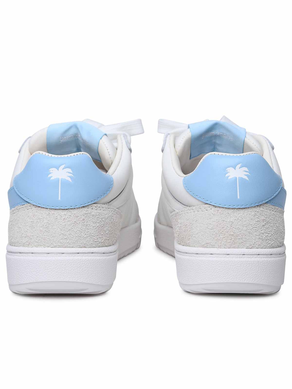 Shop Palm Angels White Leather Sneakers