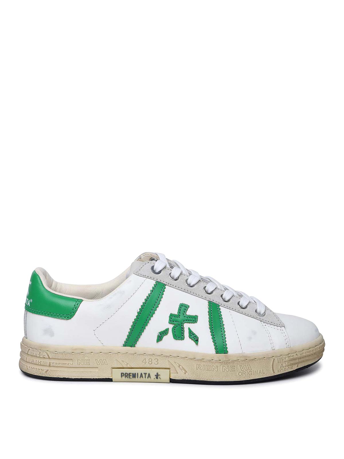 PREMIATA RUSSELL WHITE LEATHER SNEAKERS