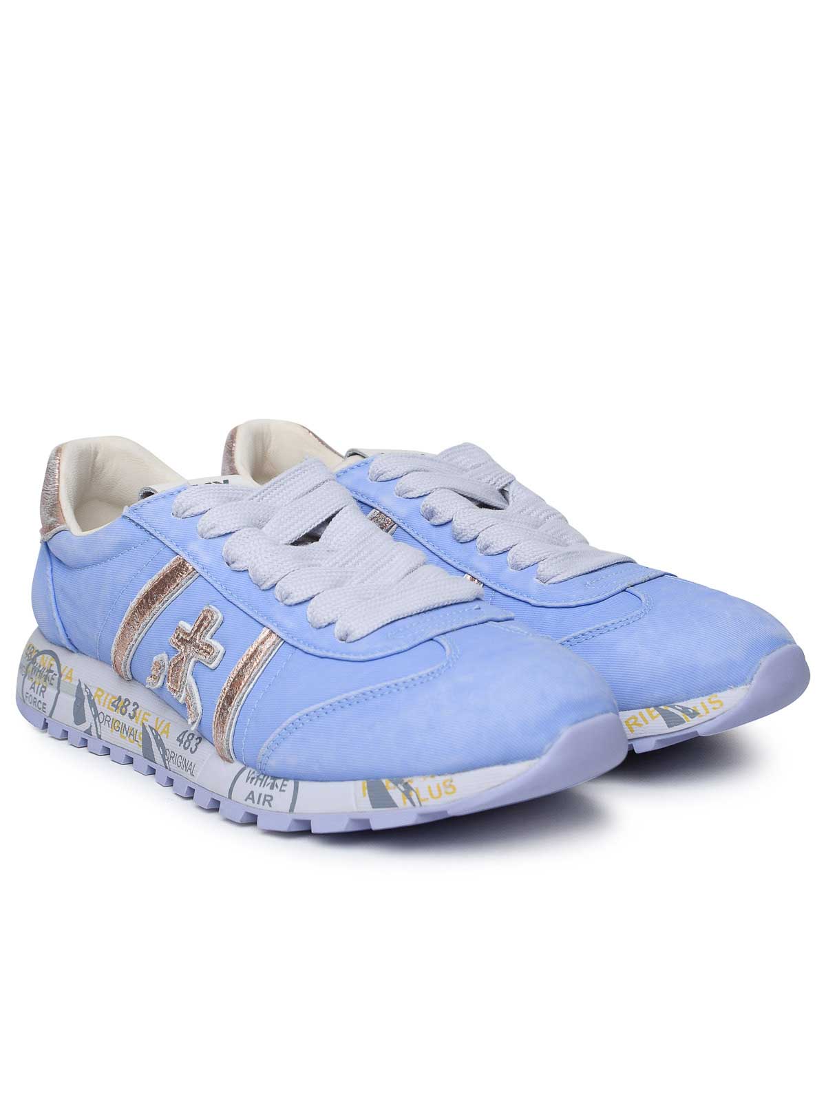 Shop Premiata Lucyd Lilac Leather And Nylon Sneakers In Light Purple