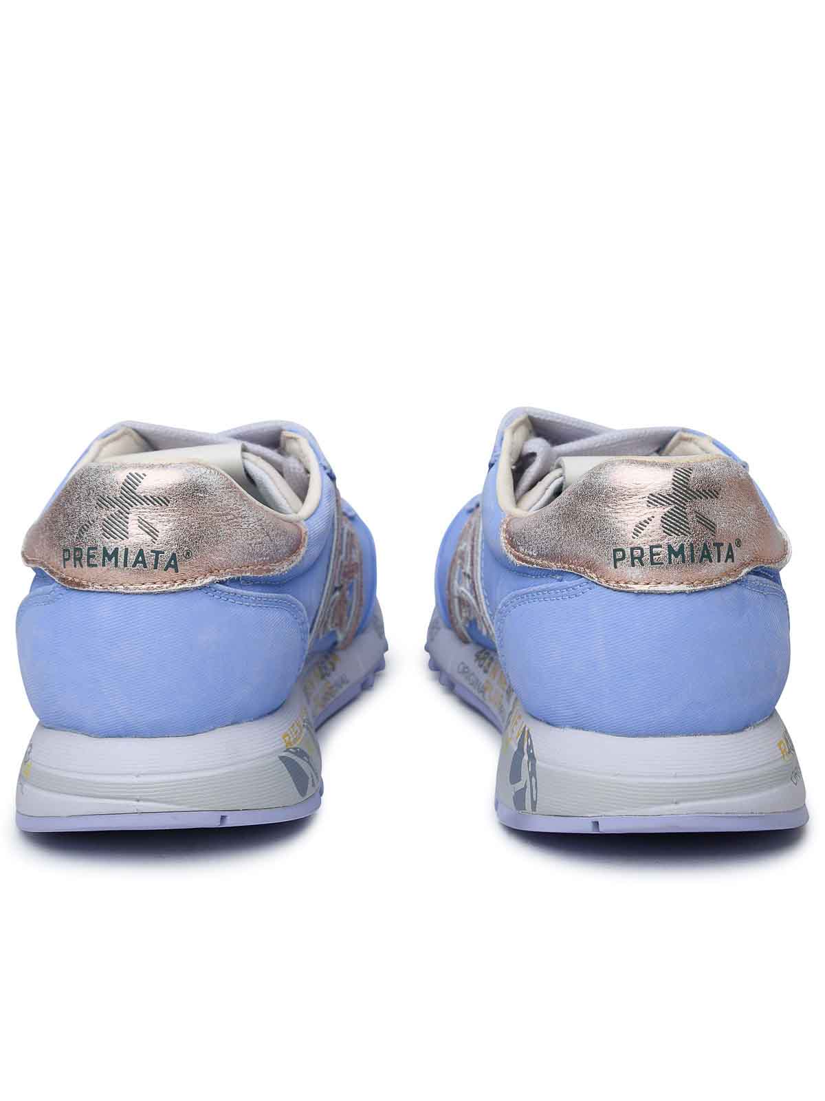 Shop Premiata Lucyd Lilac Leather And Nylon Sneakers In Light Purple