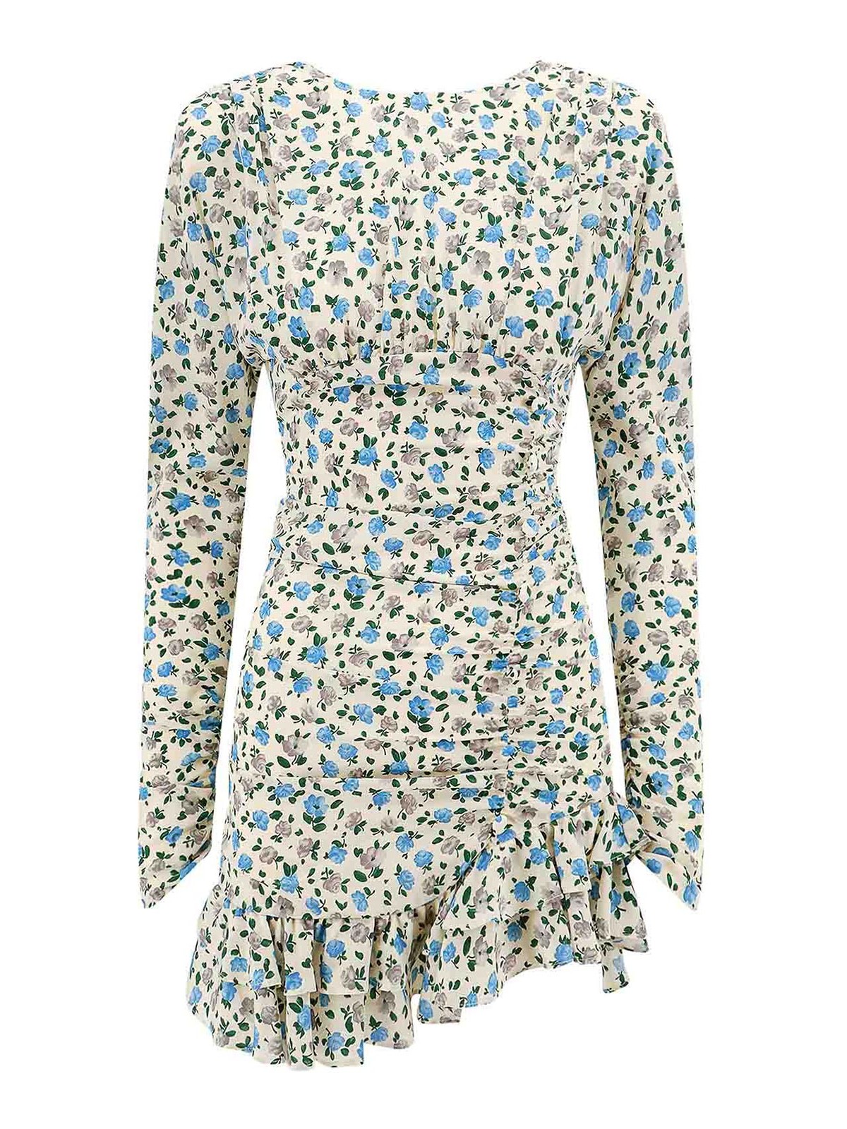 Shop Alessandra Rich Silk Mini Dress With Open-back Detail In Multicolour