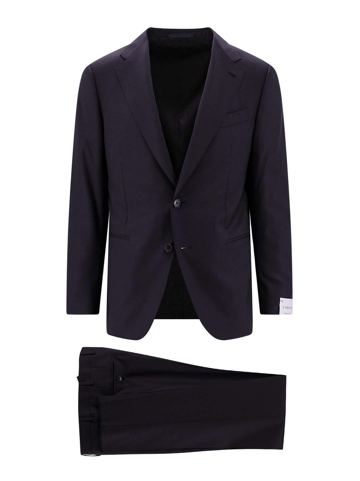 Shop Caruso Wool Suit With Classic Lapel In Blue