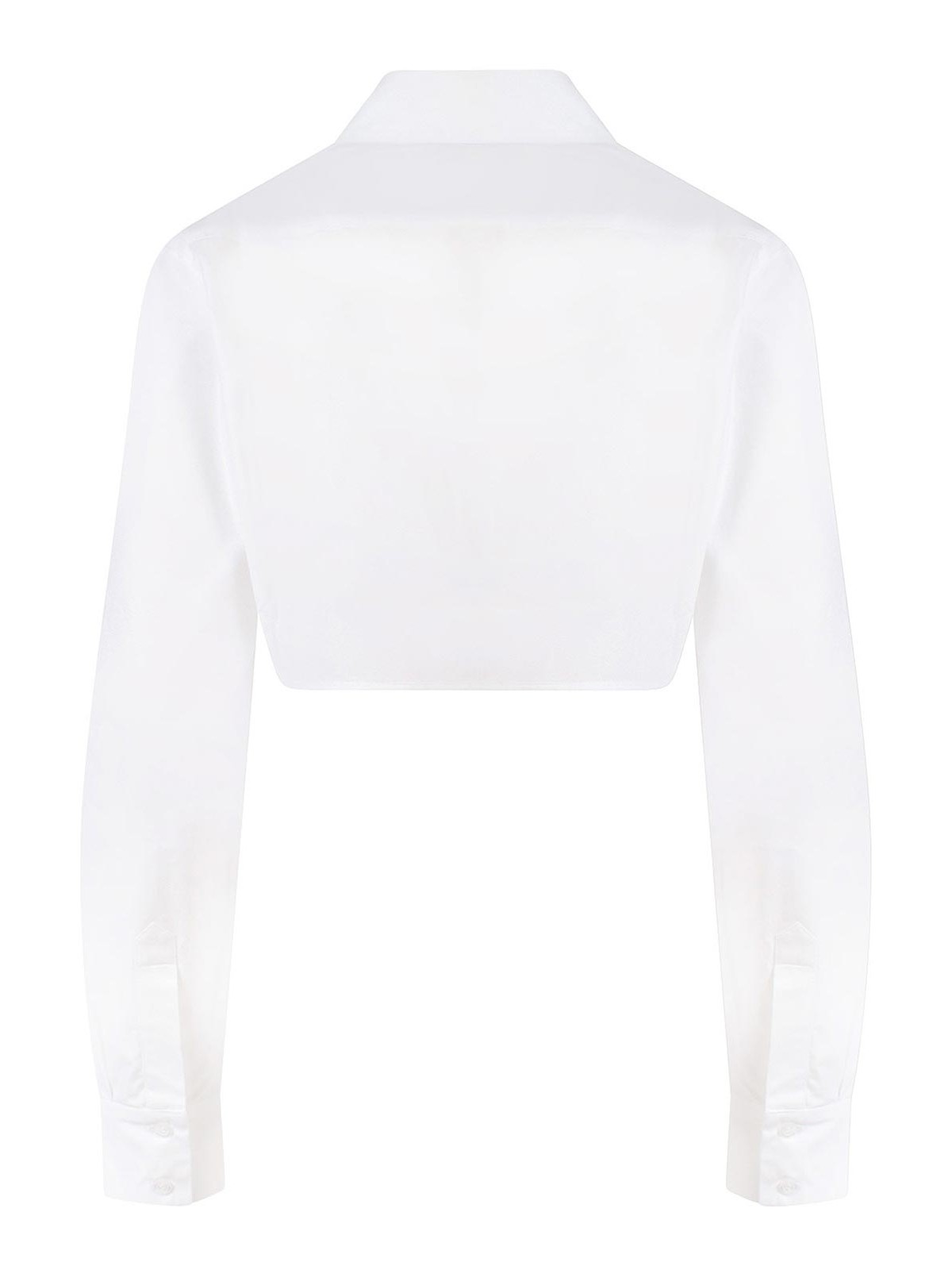 Shop Coperni Cotton Shirt With Metal Logo In White
