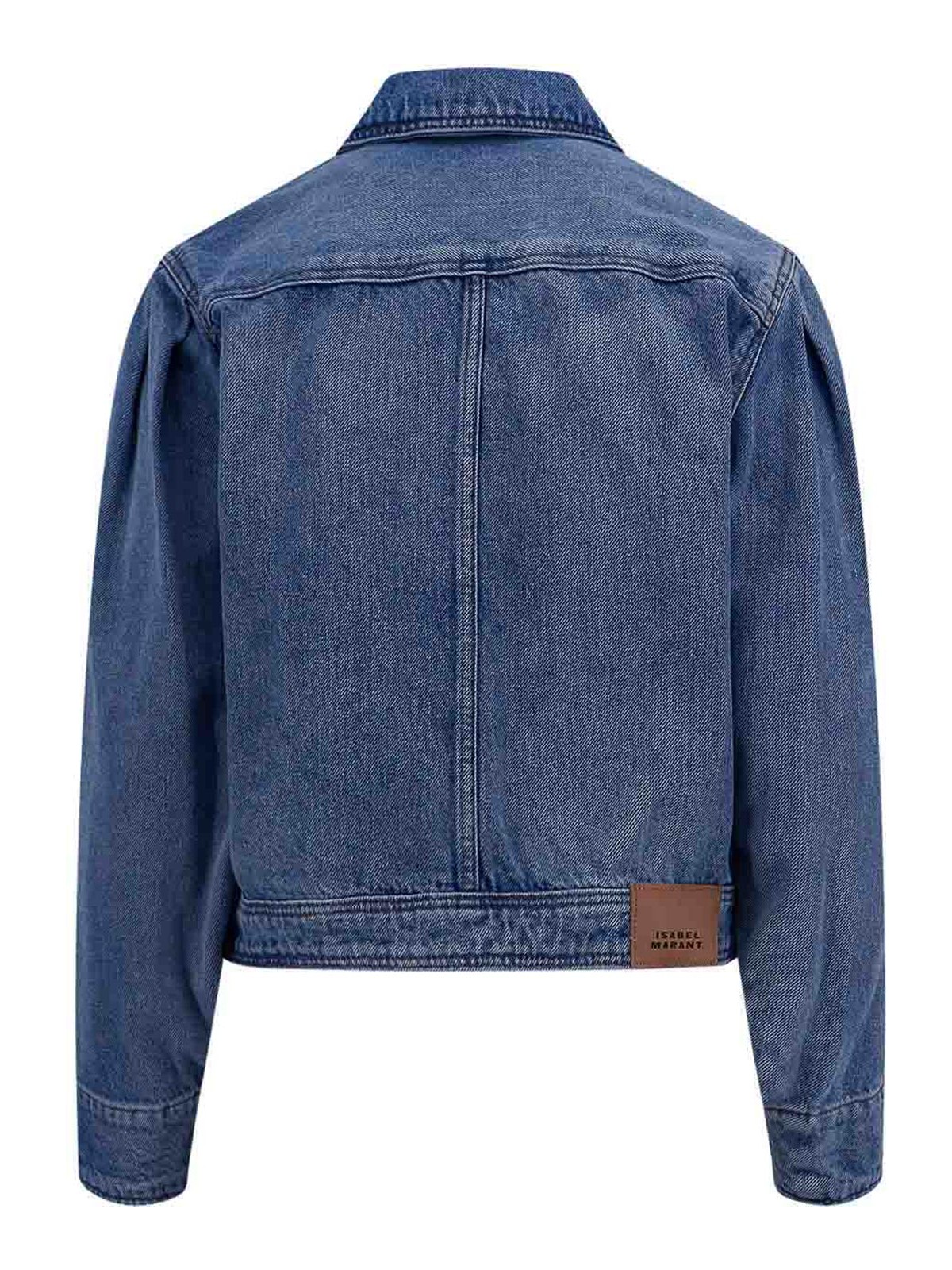 Shop Isabel Marant Denim Jacket With Rounded Profile In Blue