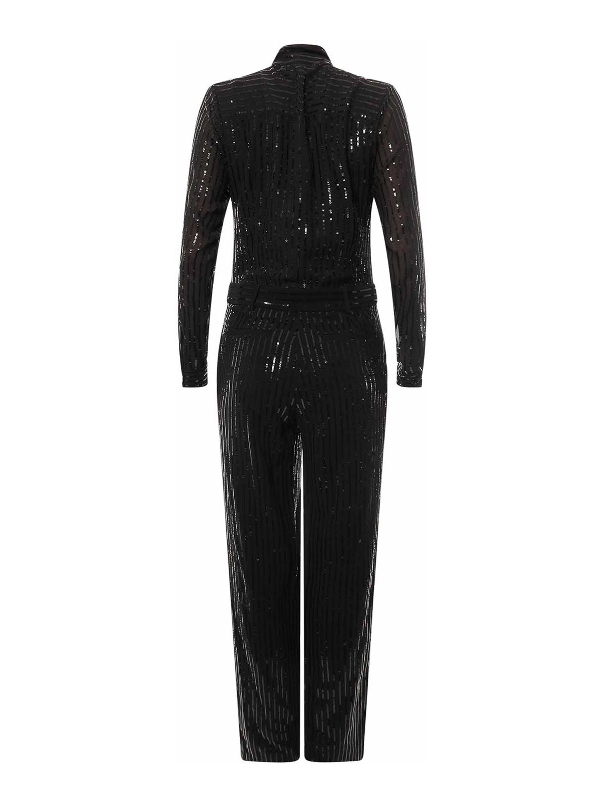 Shop Michael Kors Jumpsuit With All-over Sequins In Black