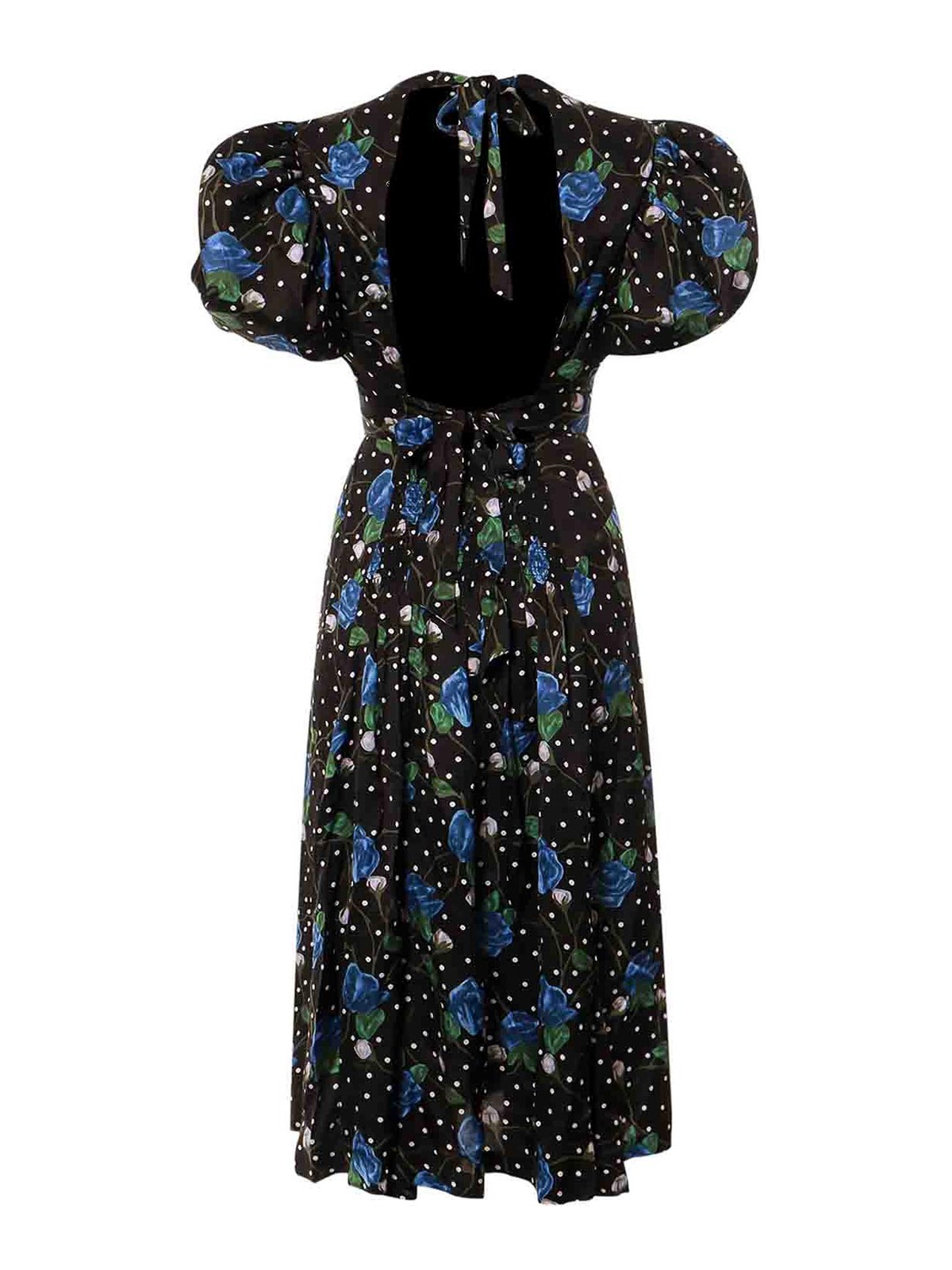 Shop Rotate Birger Christensen Viscose Dress With Floral Print In Black