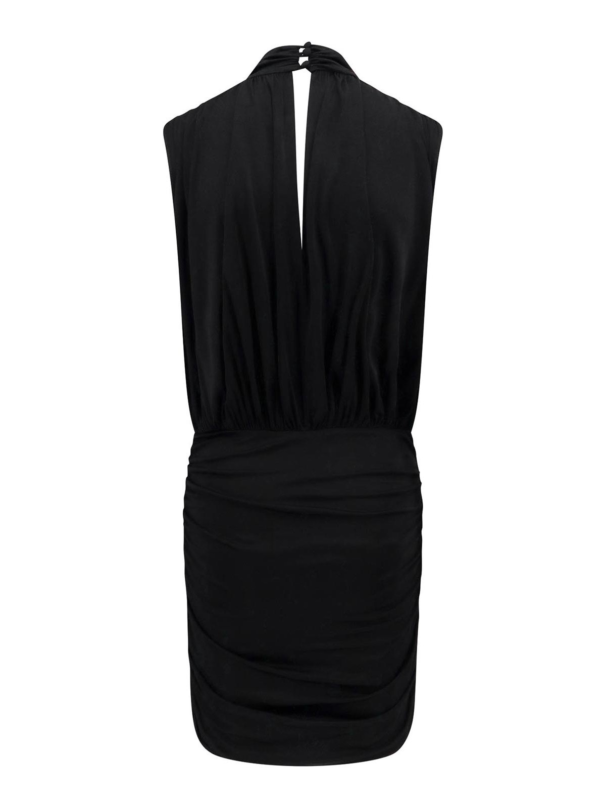 Shop Semicouture Viscose Draped Dress In Black
