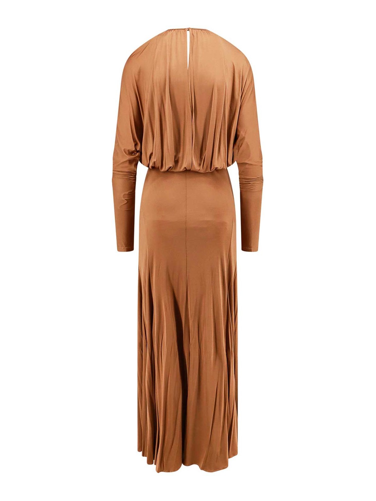 Shop Semicouture Viscose Dress In Brown