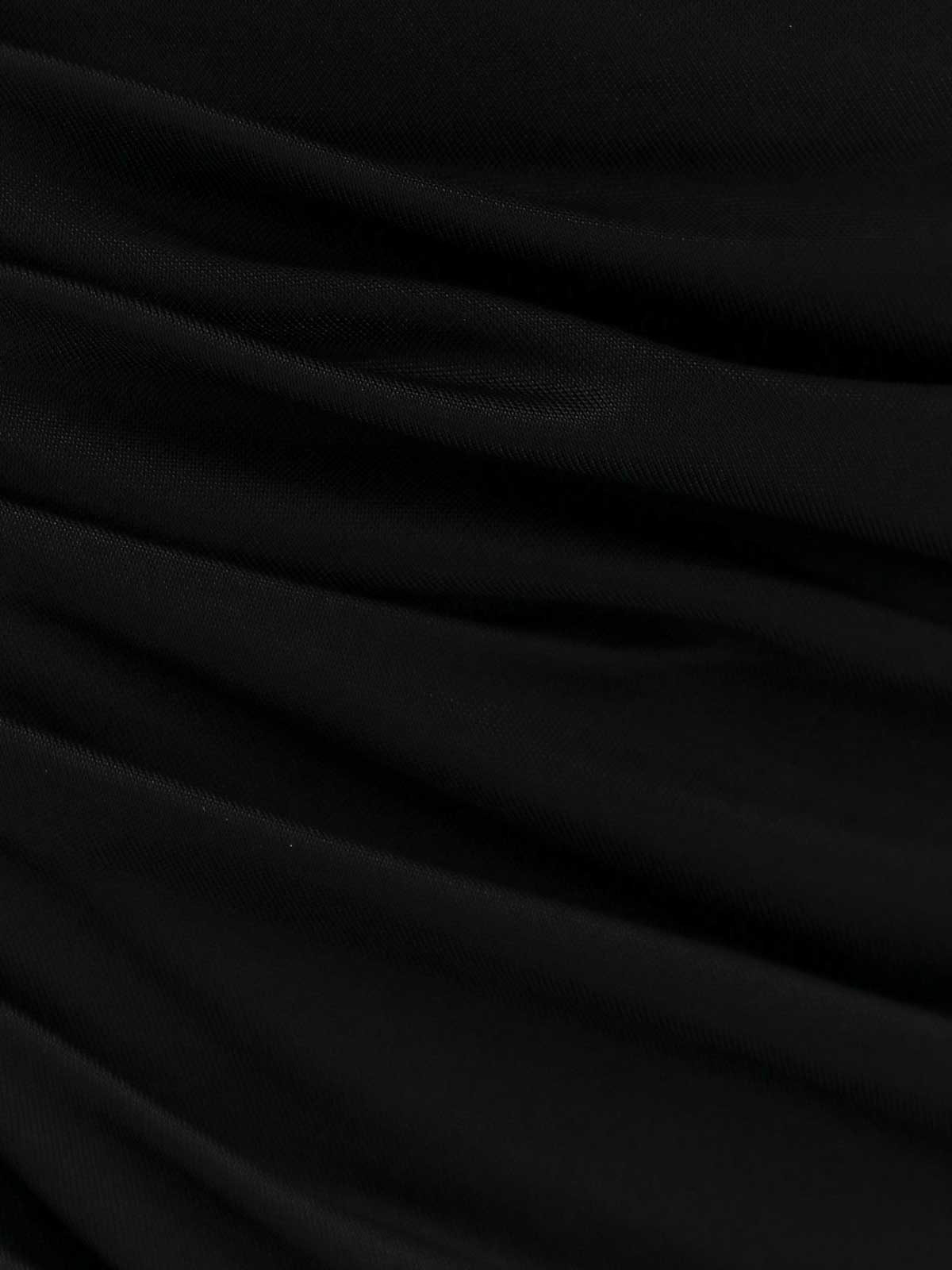 Shop Versace Viscose Draped Dress In Black