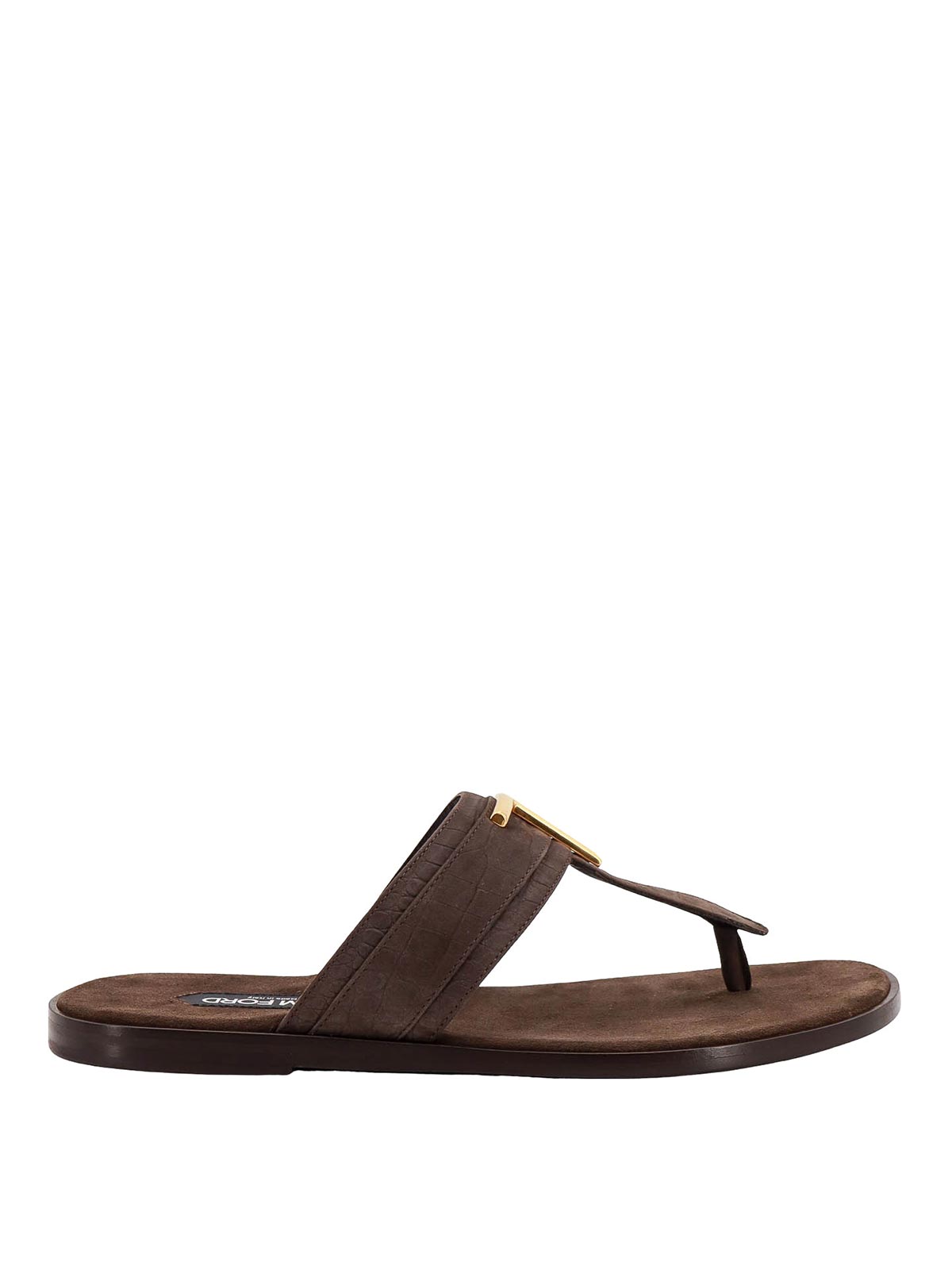 Shop Tom Ford Leather Sandals In Brown