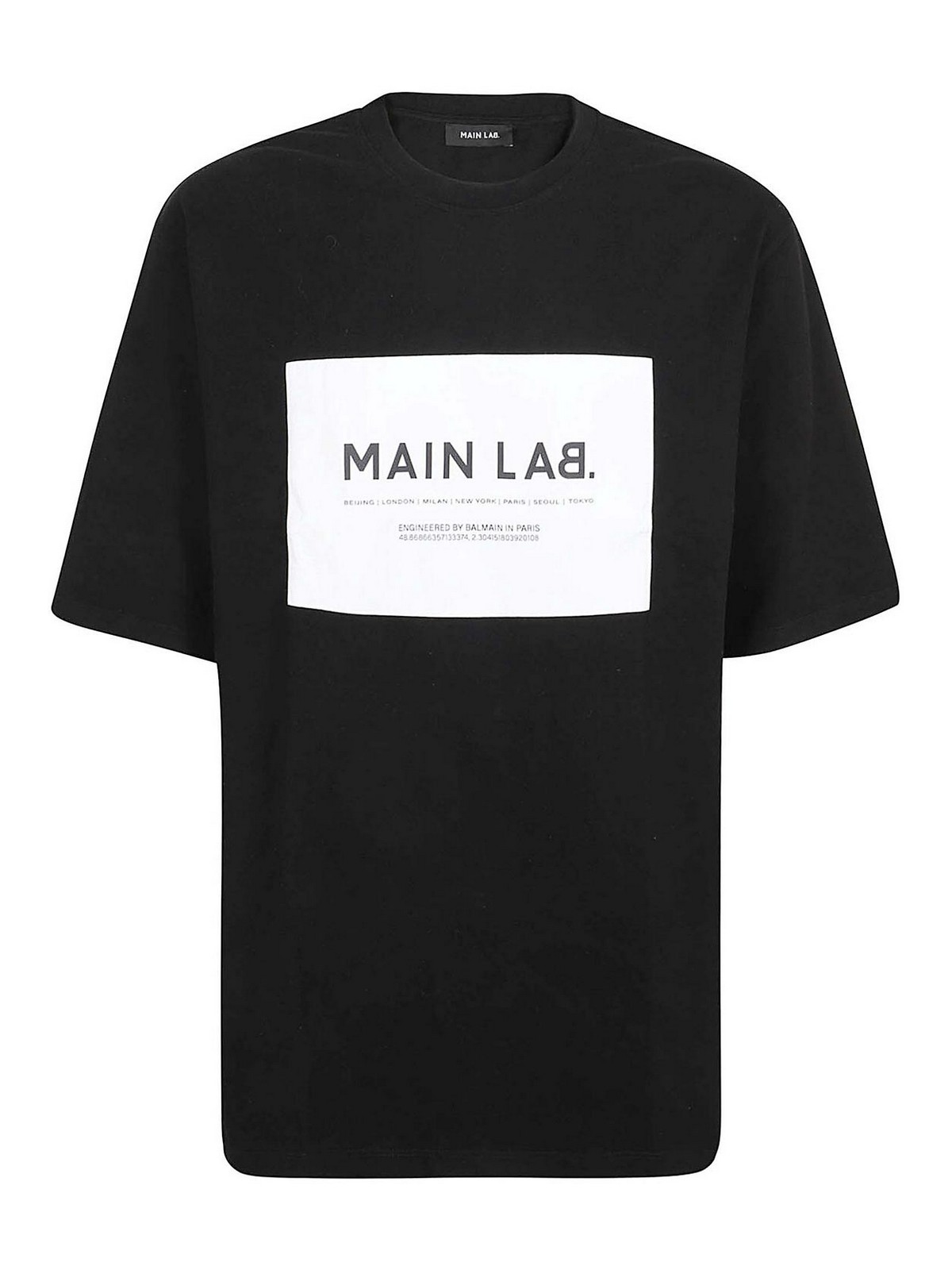 Shop Balmain Main Lab - Label T-shirt In Black