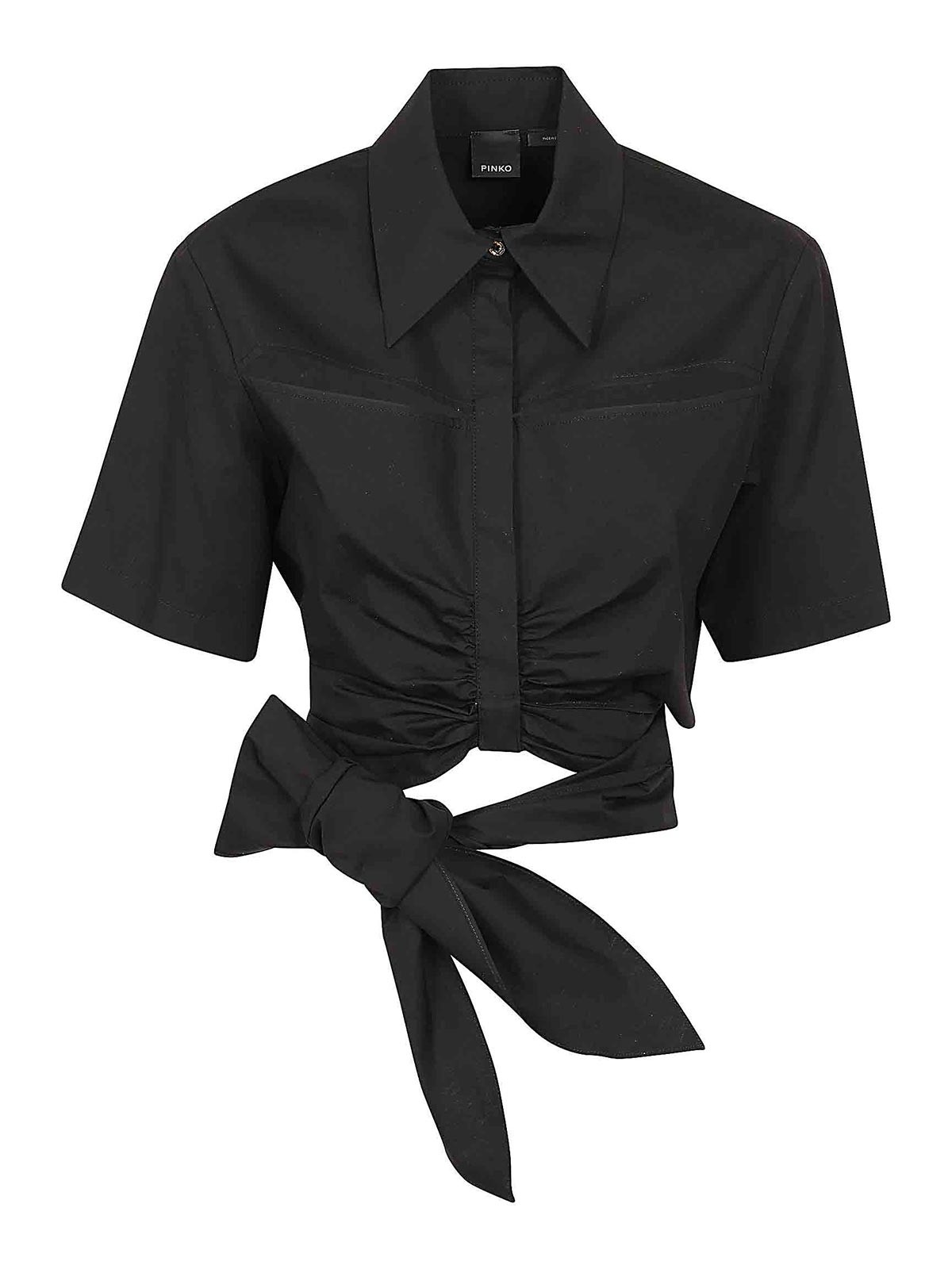 Pinko Cimmeri Camicia Popeline Di Co In Black