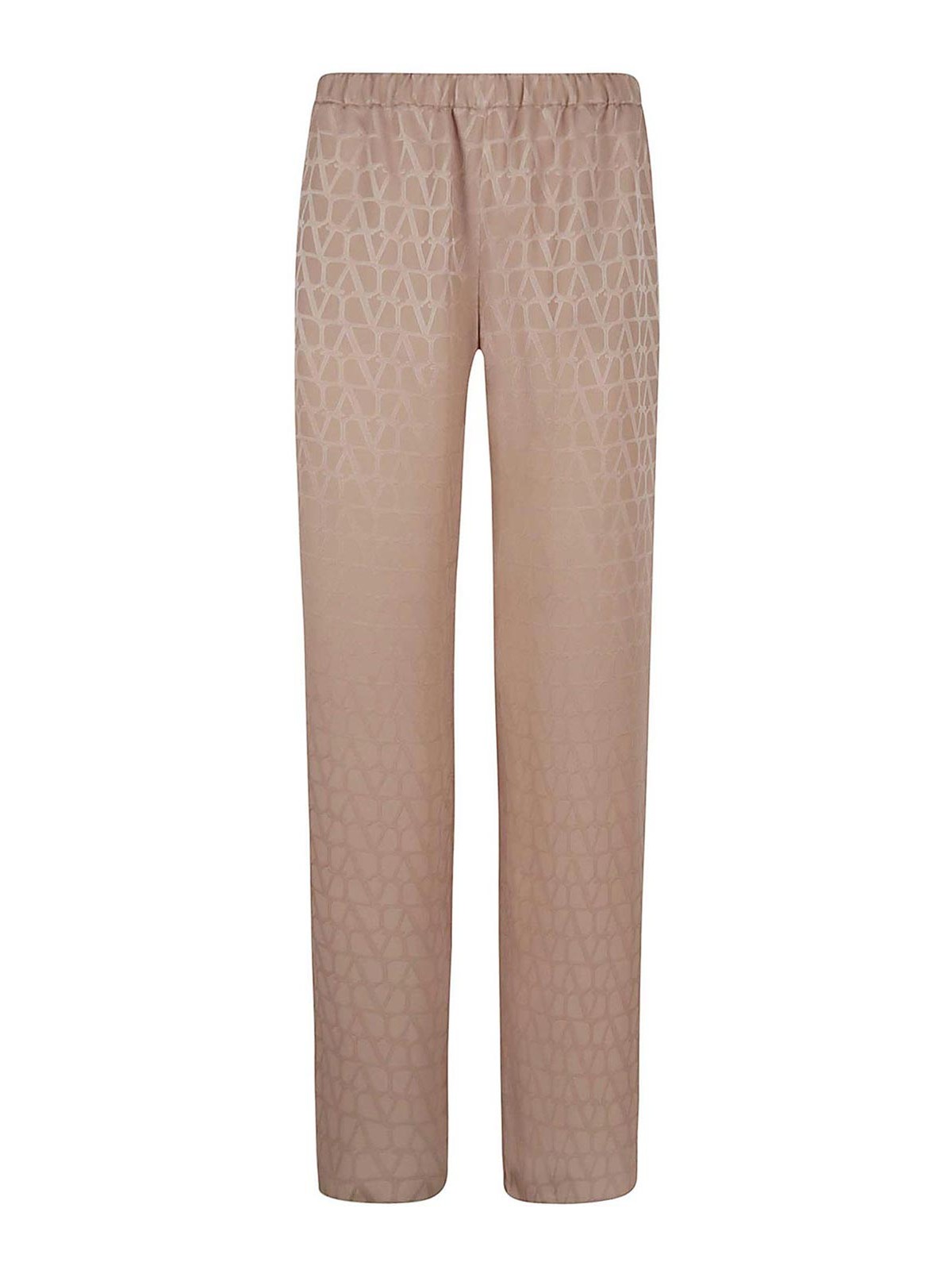 Shop Valentino Pure Trousers In Nude & Neutrals