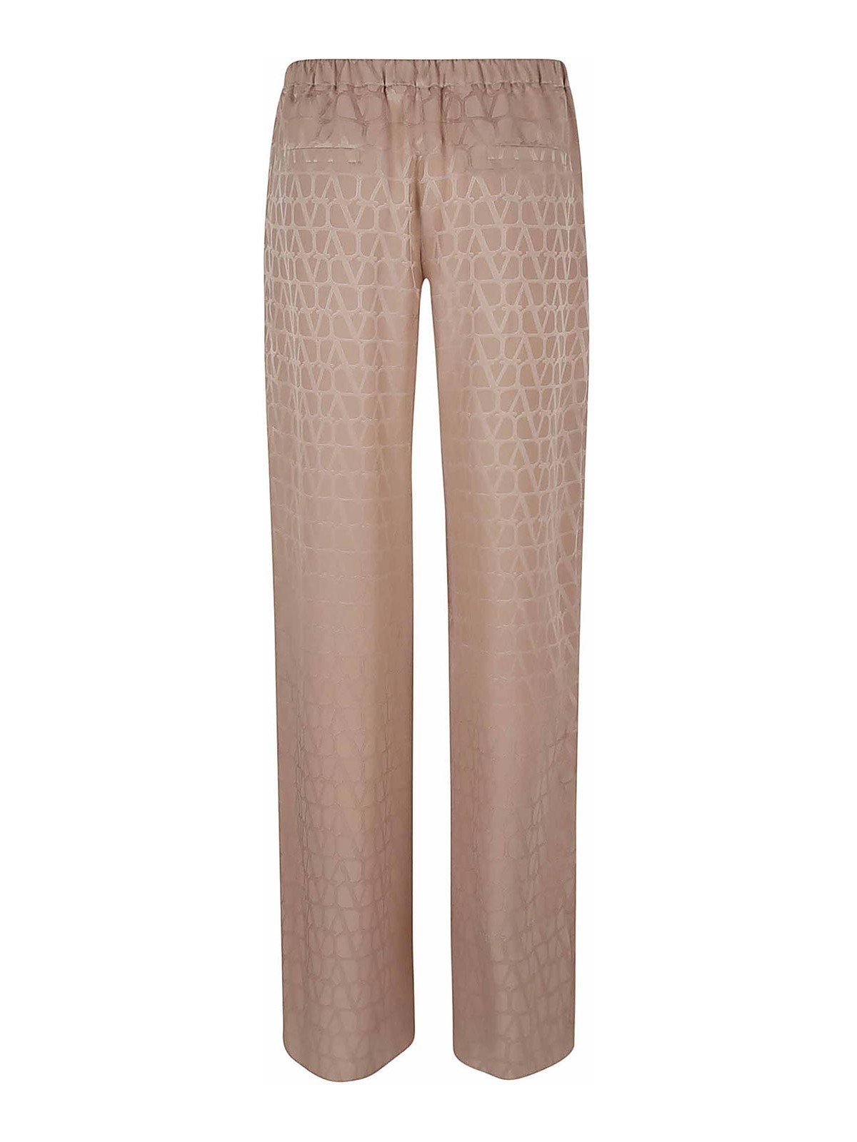 Shop Valentino Pure Trousers In Nude & Neutrals