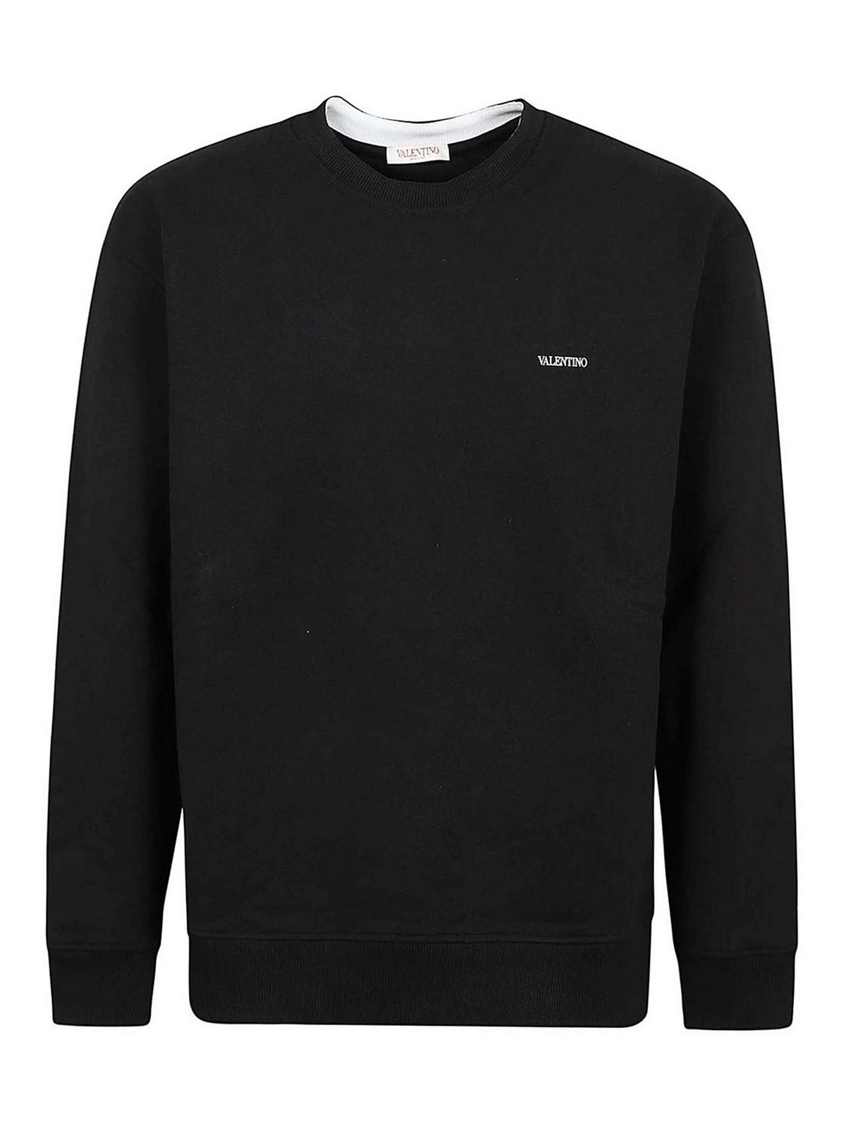 Shop Valentino Cotton Sweatshirt In Black