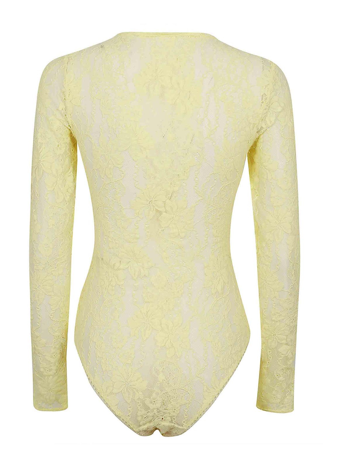 Shop Zimmermann Lace Bodysuit In Yellow