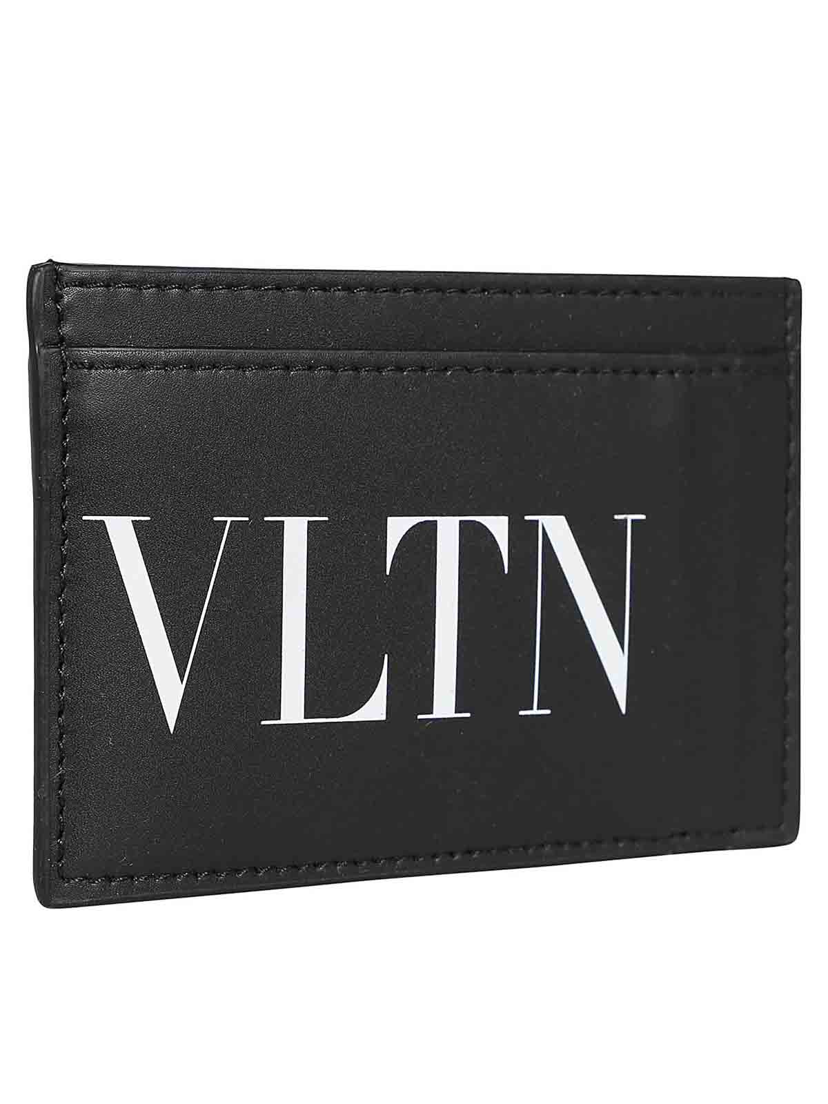 Shop Valentino Small Credit Card Holder Vltn In Black