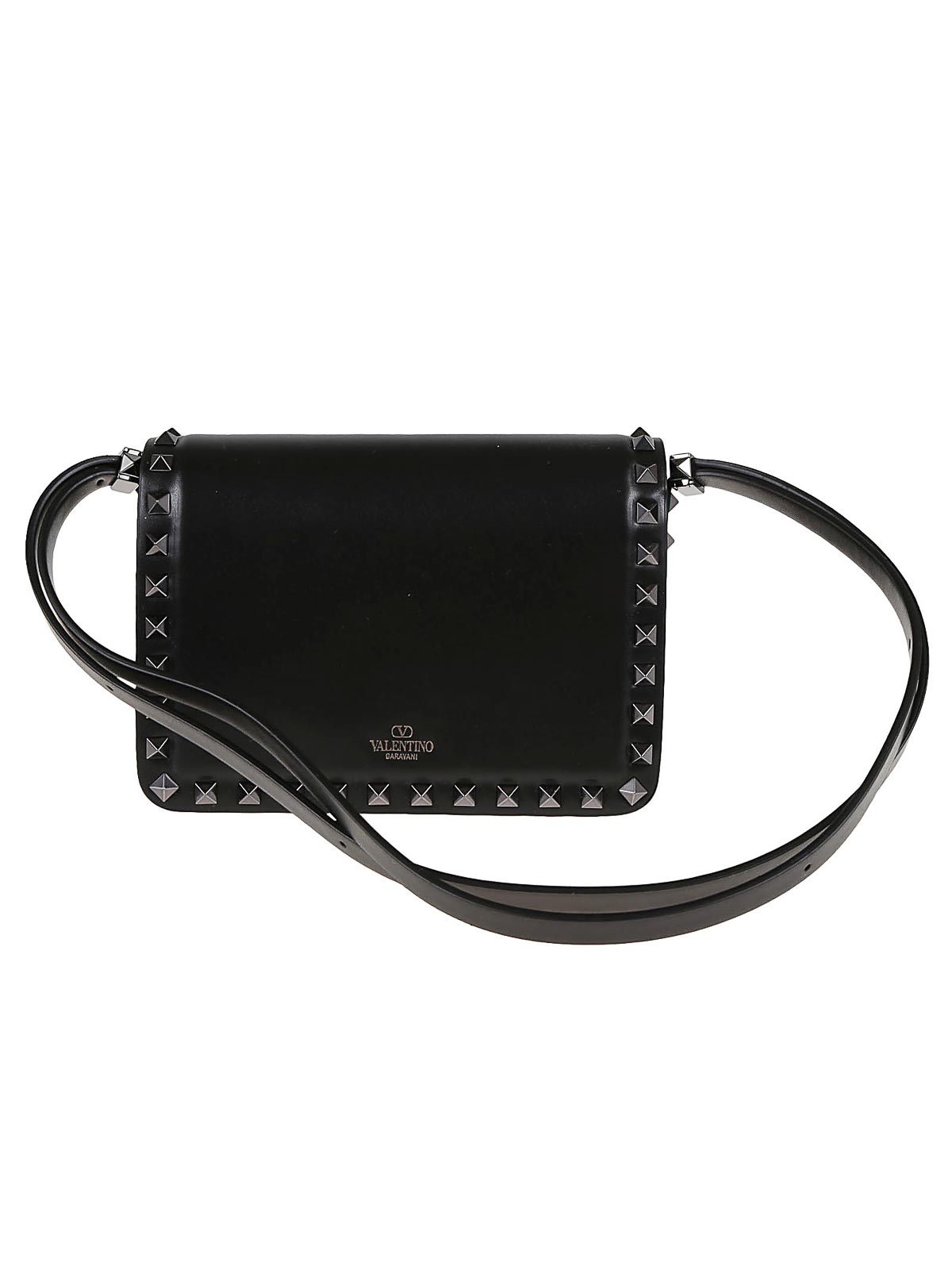 Shop Valentino Small Shoulder Bag Rockstud In Black
