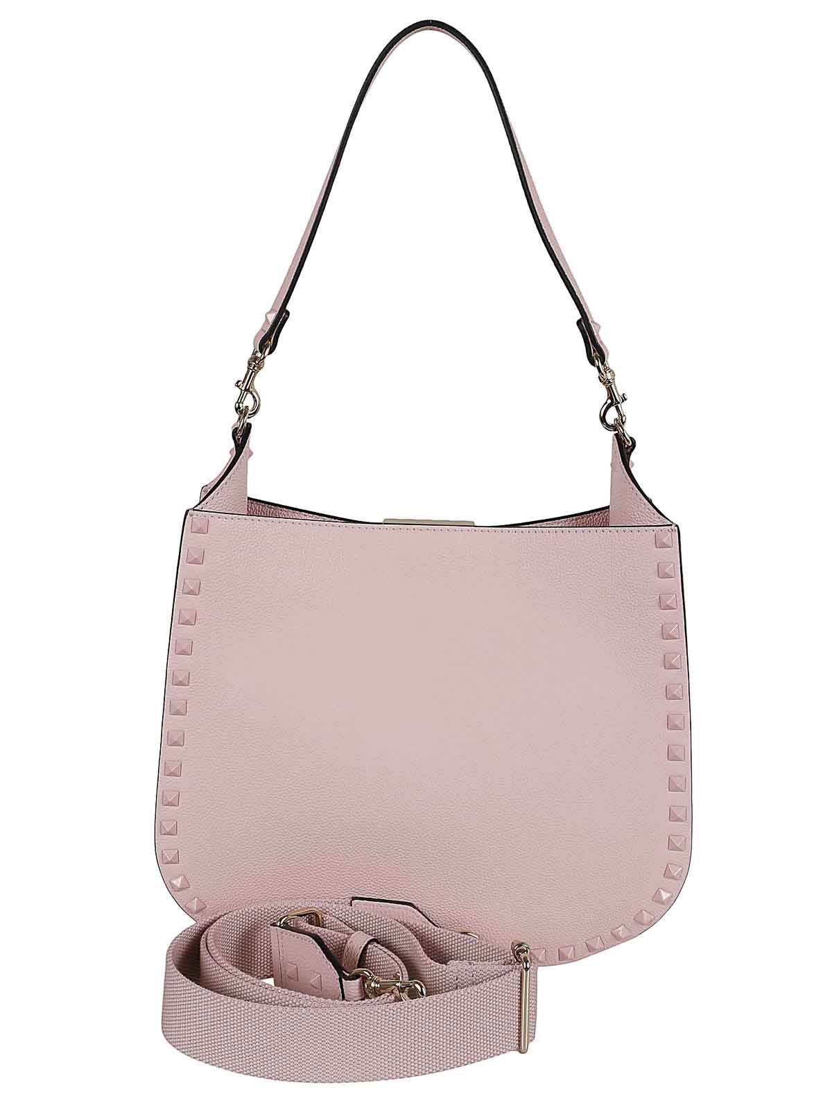 Shop Valentino Hobo Bag Rockstud In Pink