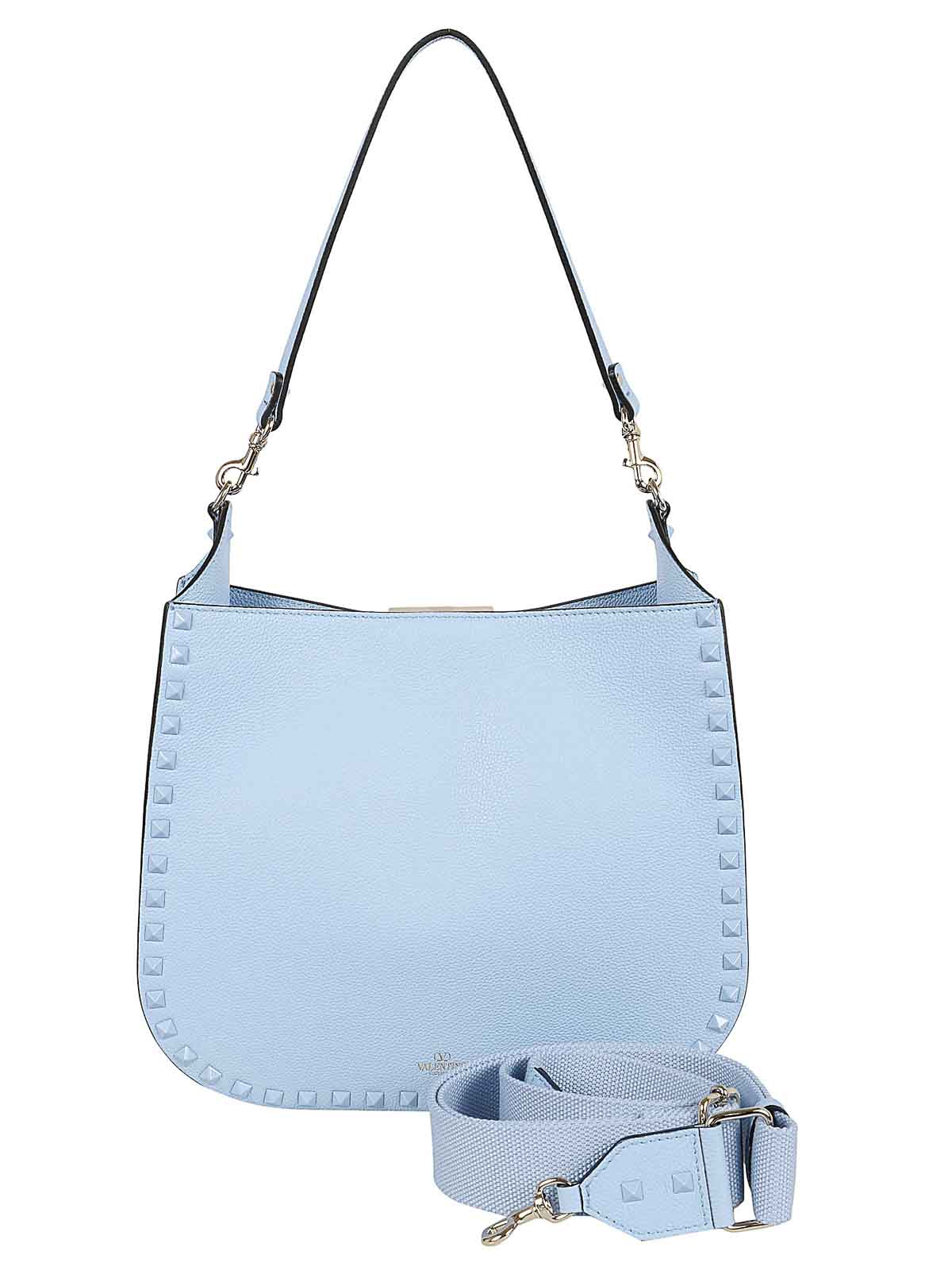 Shop Valentino Hobo Bag Rockstud In Blue