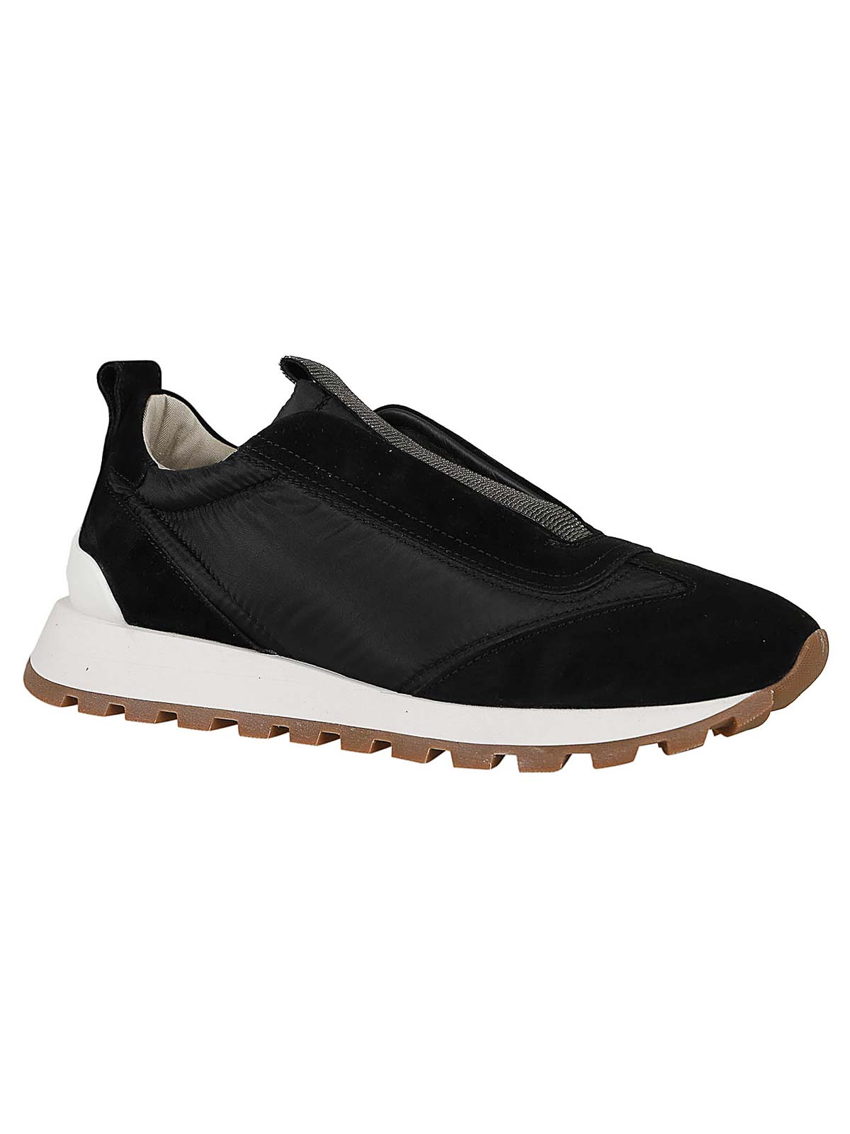 Shop Brunello Cucinelli Leather Sneakers In Black