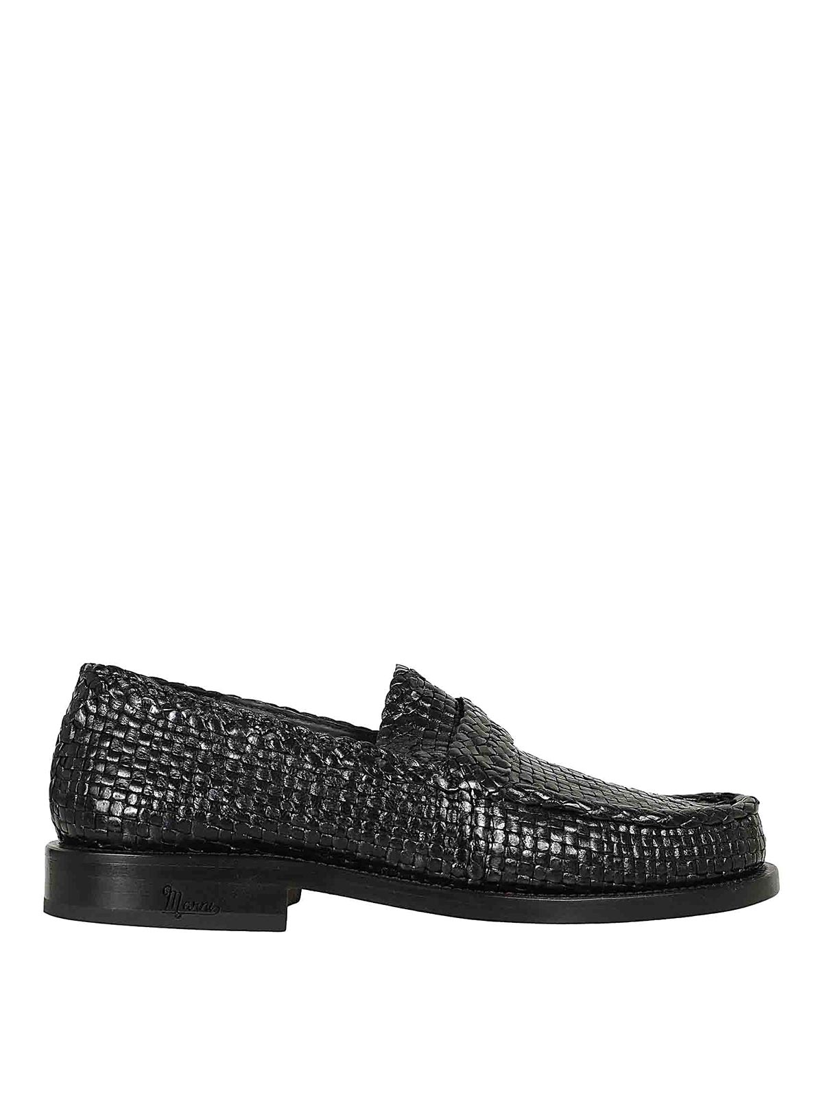Shop Marni Woven  Loafer In Black