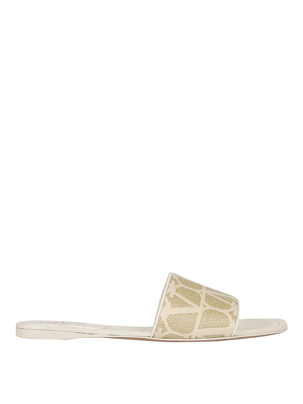 Shop Valentino Logo Sandals In White