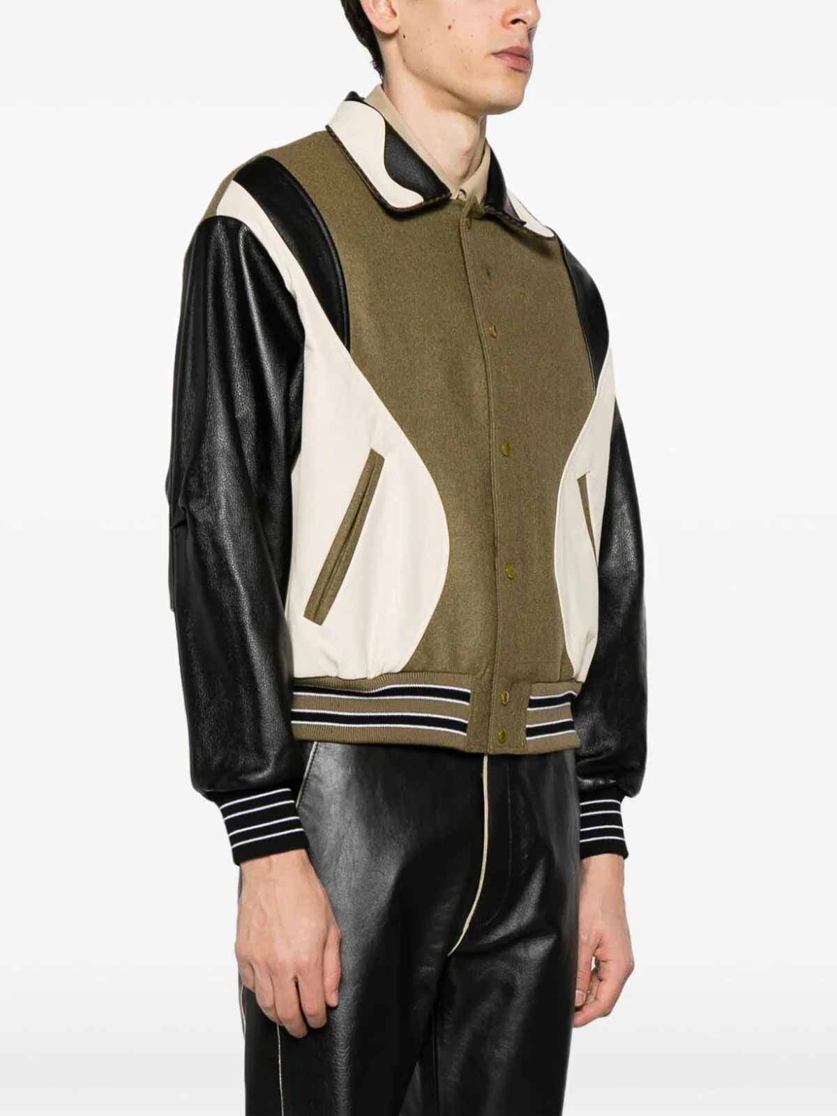 Shop Andersson Bell Robyn Varsity Jacket In Verde Oscuro