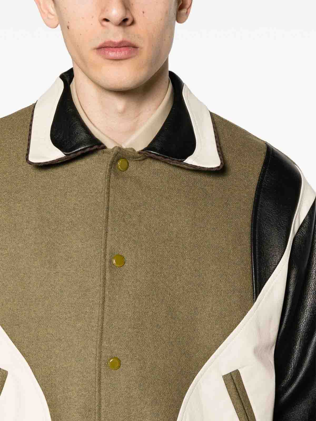 Shop Andersson Bell Robyn Varsity Jacket In Verde Oscuro