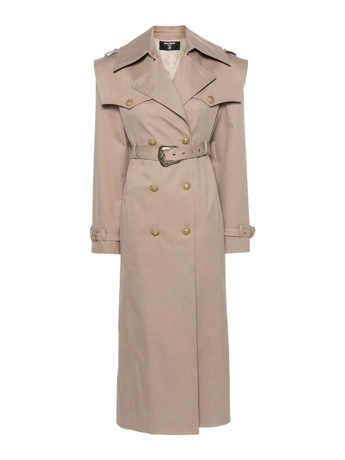 Balmain Trench Coat In Colour Carne Y Neutral