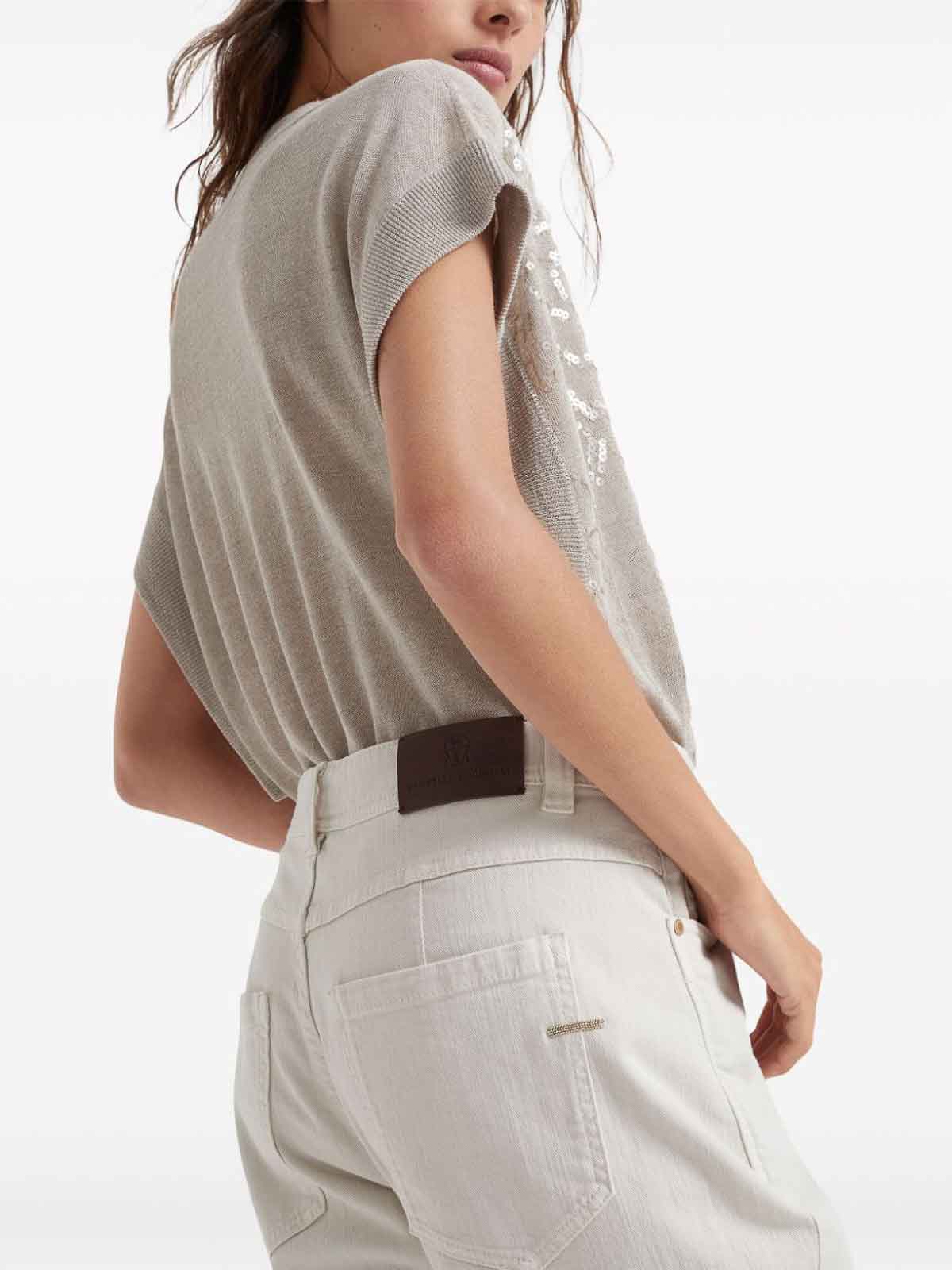 Shop Brunello Cucinelli Dyed Jeans In Blanco