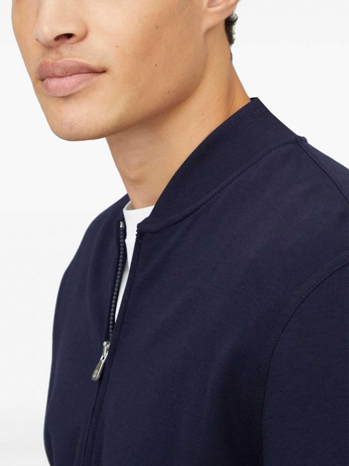 Shop Brunello Cucinelli Full-zip Sweatshirt In Azul