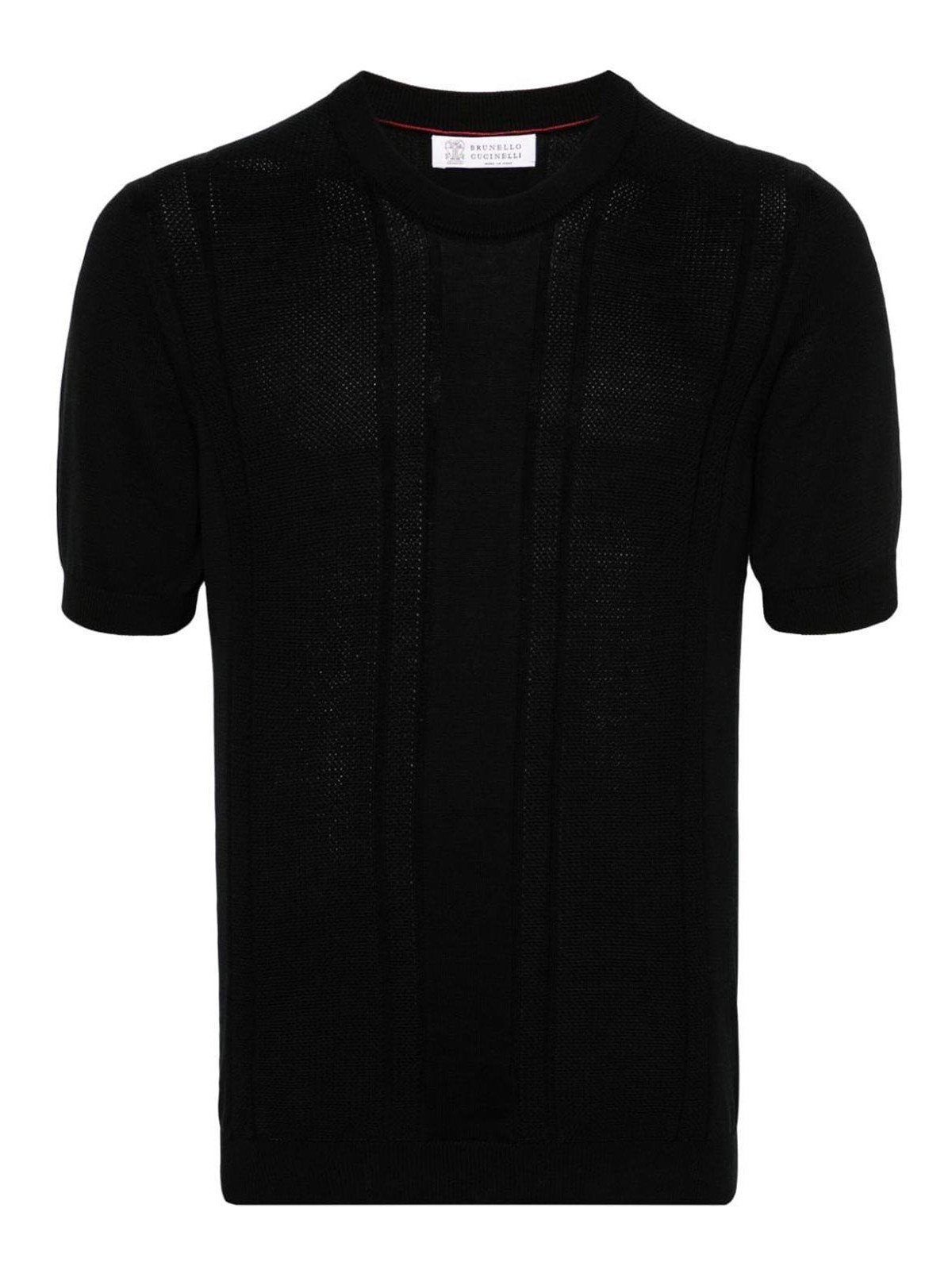 Shop Brunello Cucinelli Short Sleeve Crew-neck Sweater In Negro