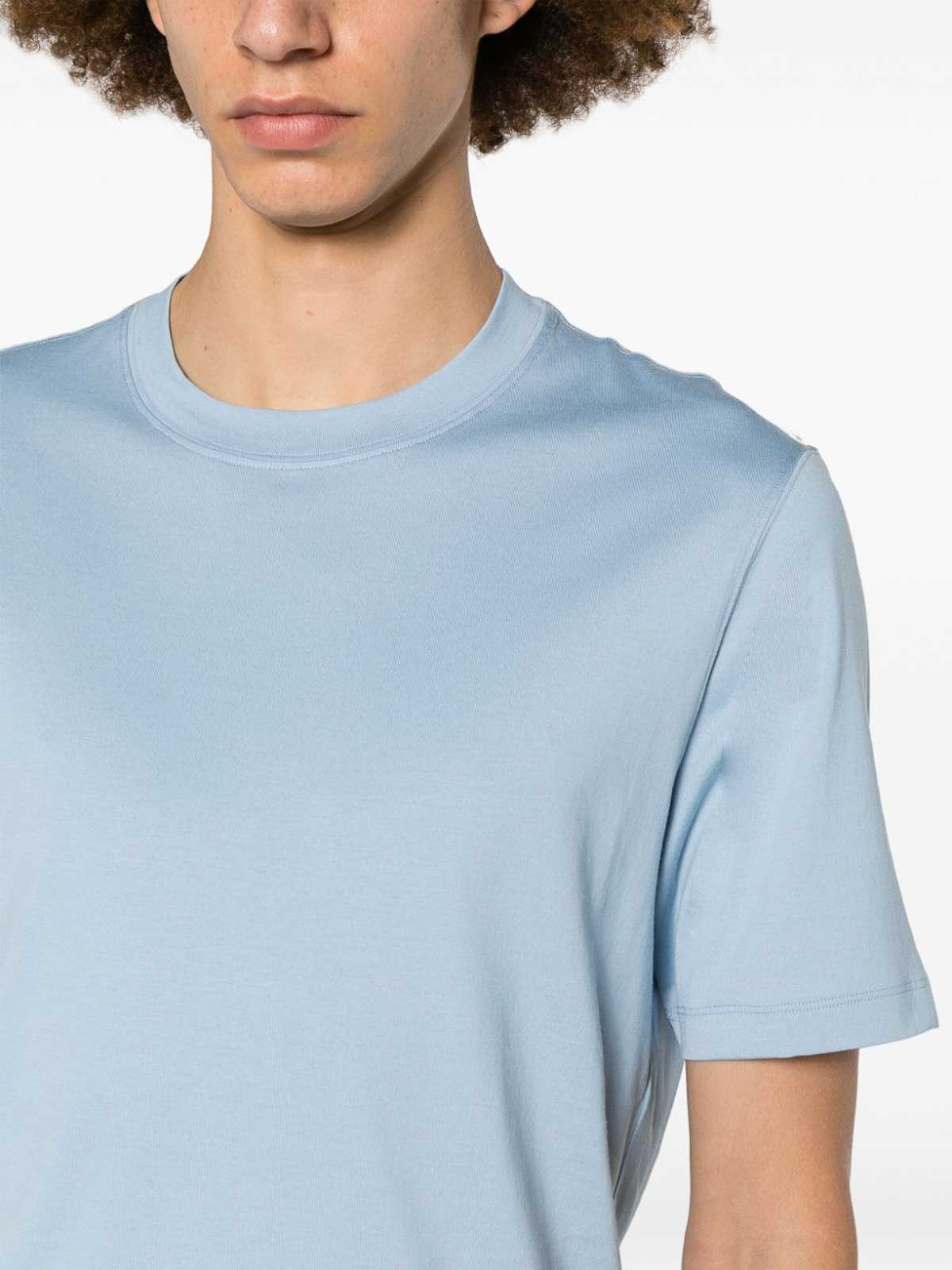 Shop Brunello Cucinelli Crew-neck T-shirt In Azul Claro